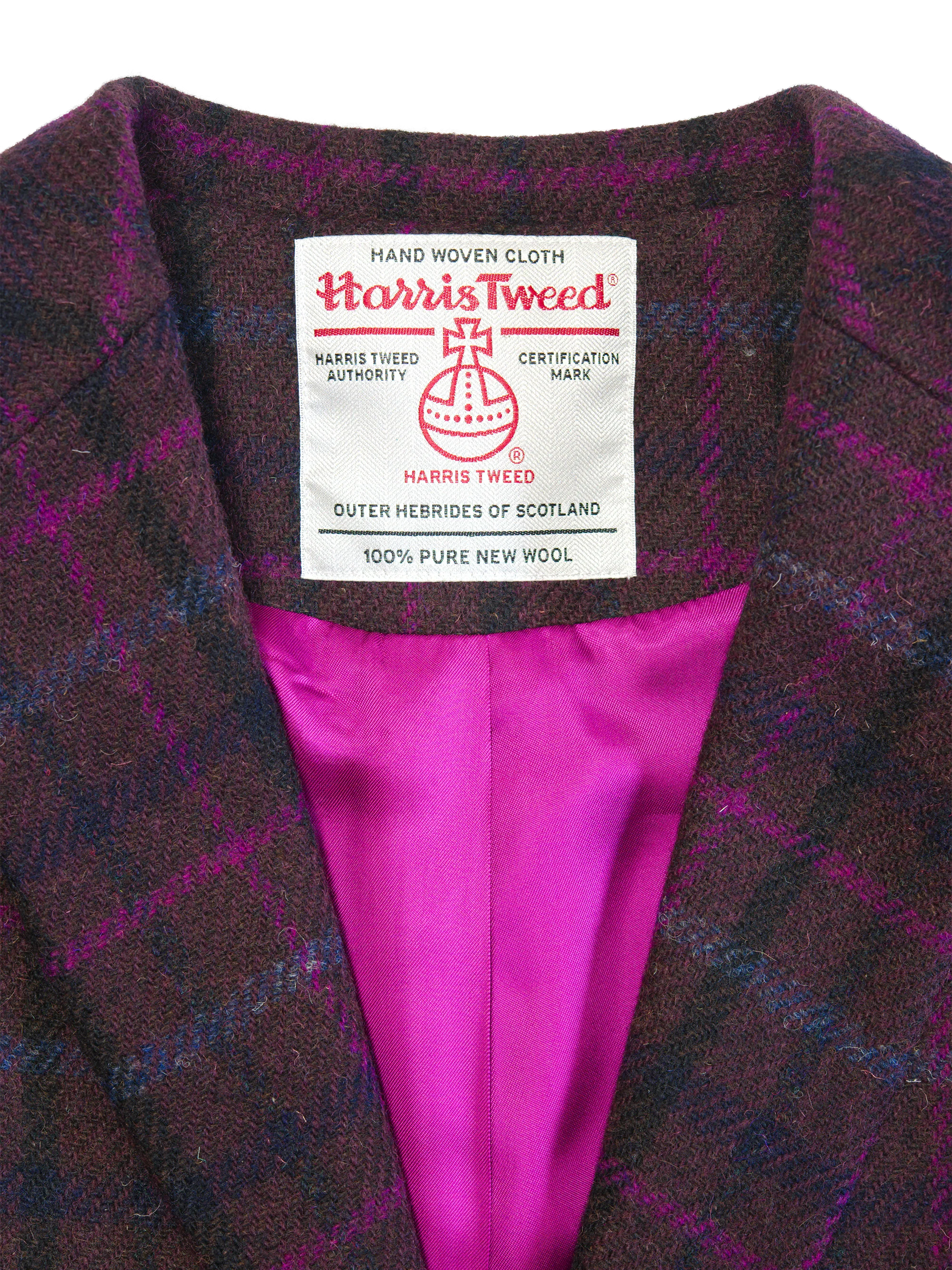 Harris Tweed Christine Coat - Plum/Magenta Multi - Image 2
