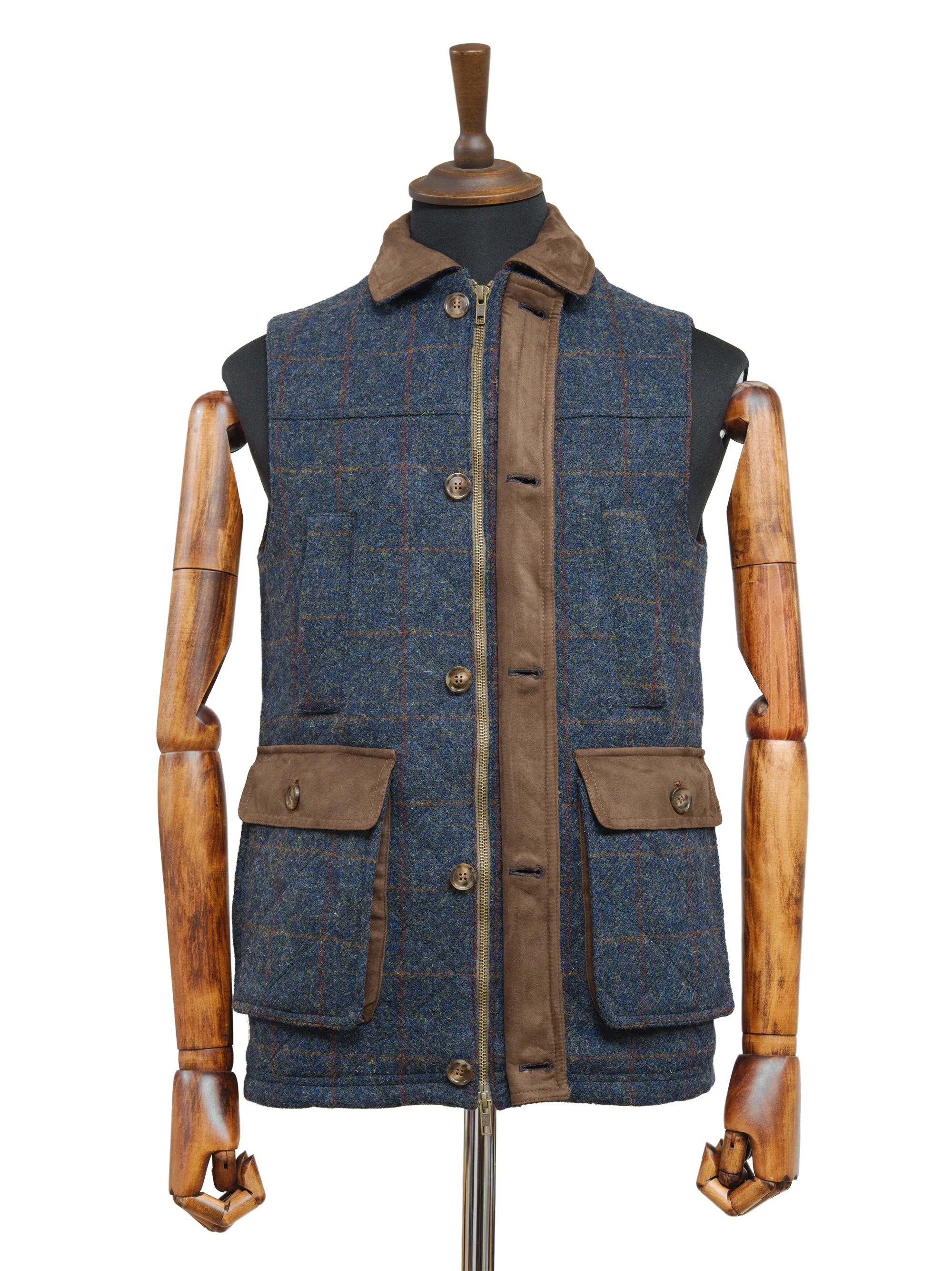 Harris Tweed Chuck Country Gilet - Blue Multi