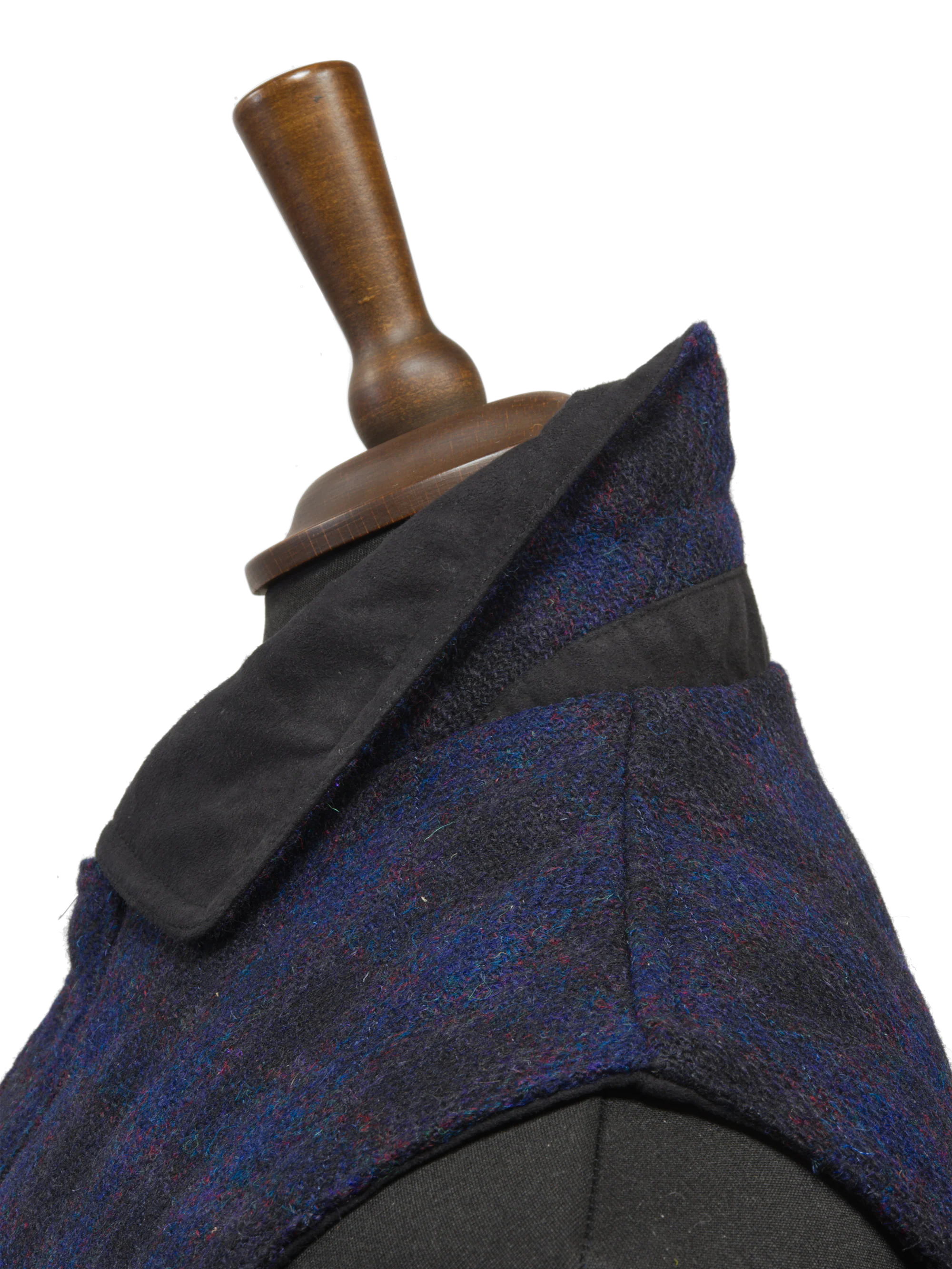 Harris Tweed Chuck Country Gilet - Navy Block Check - Image 5