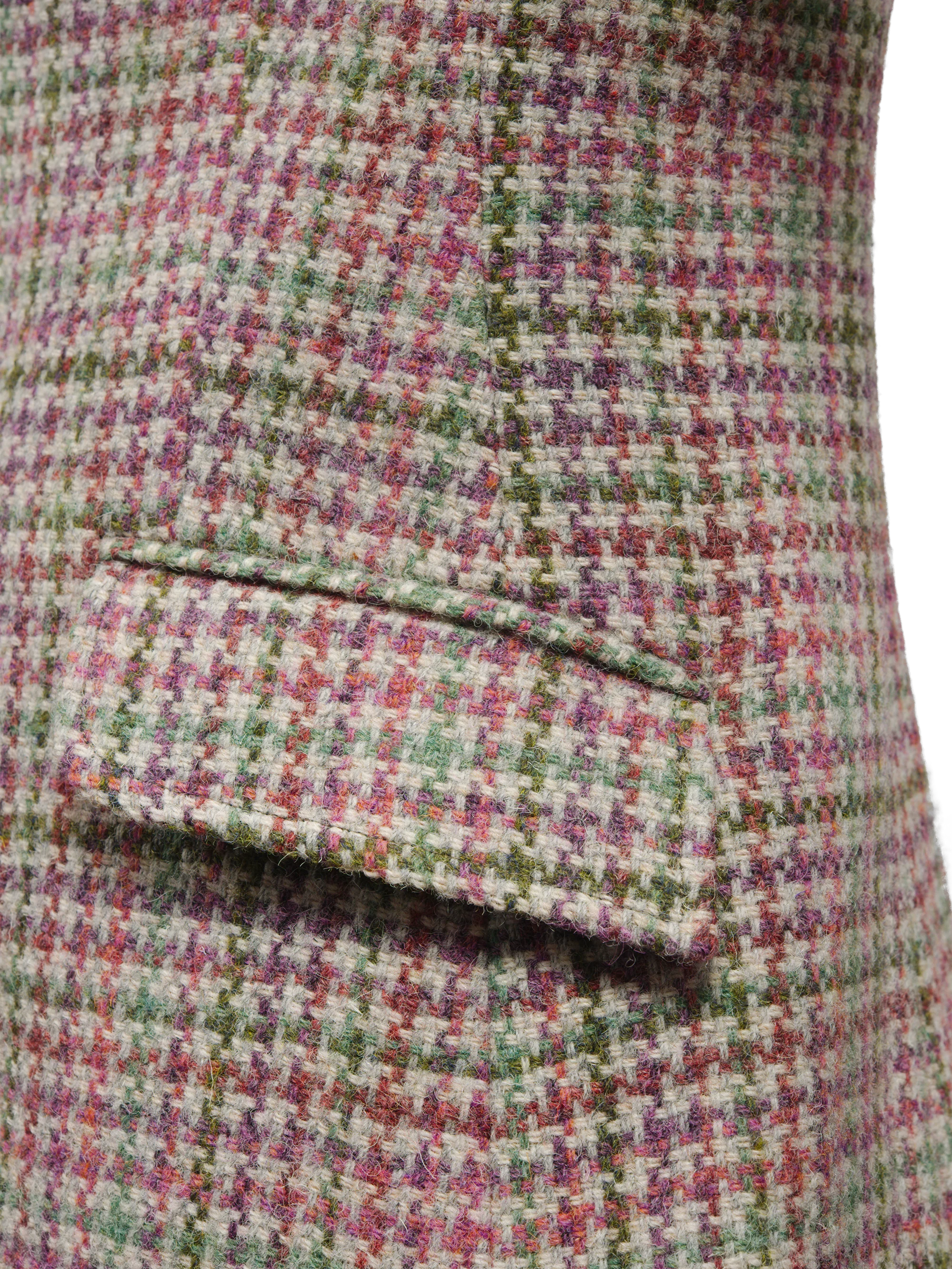 Harris Tweed Claire Jacket - Pink/Green Check - Image 6