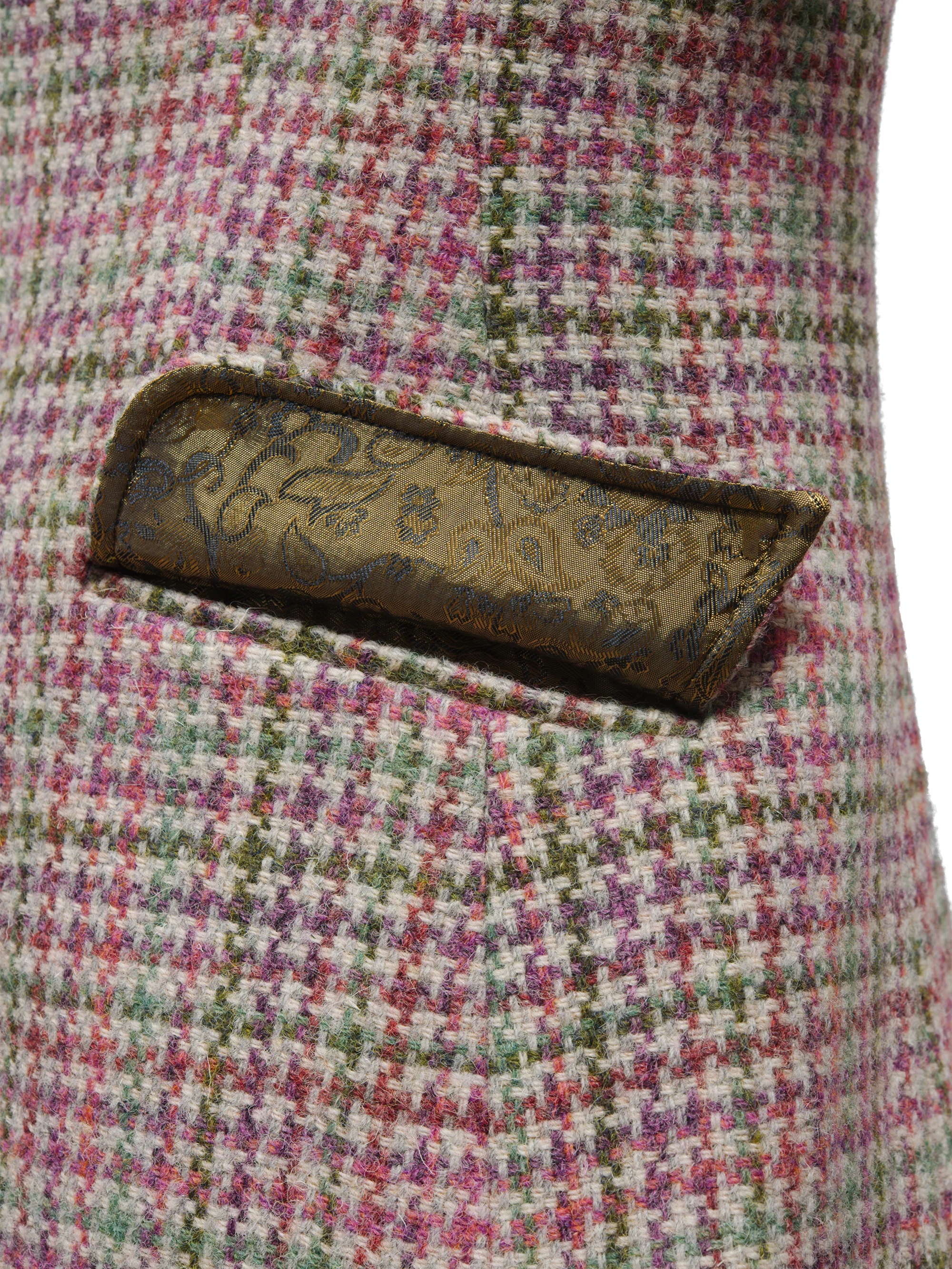 Harris Tweed Claire Jacket - Pink/Green Check - Image 7