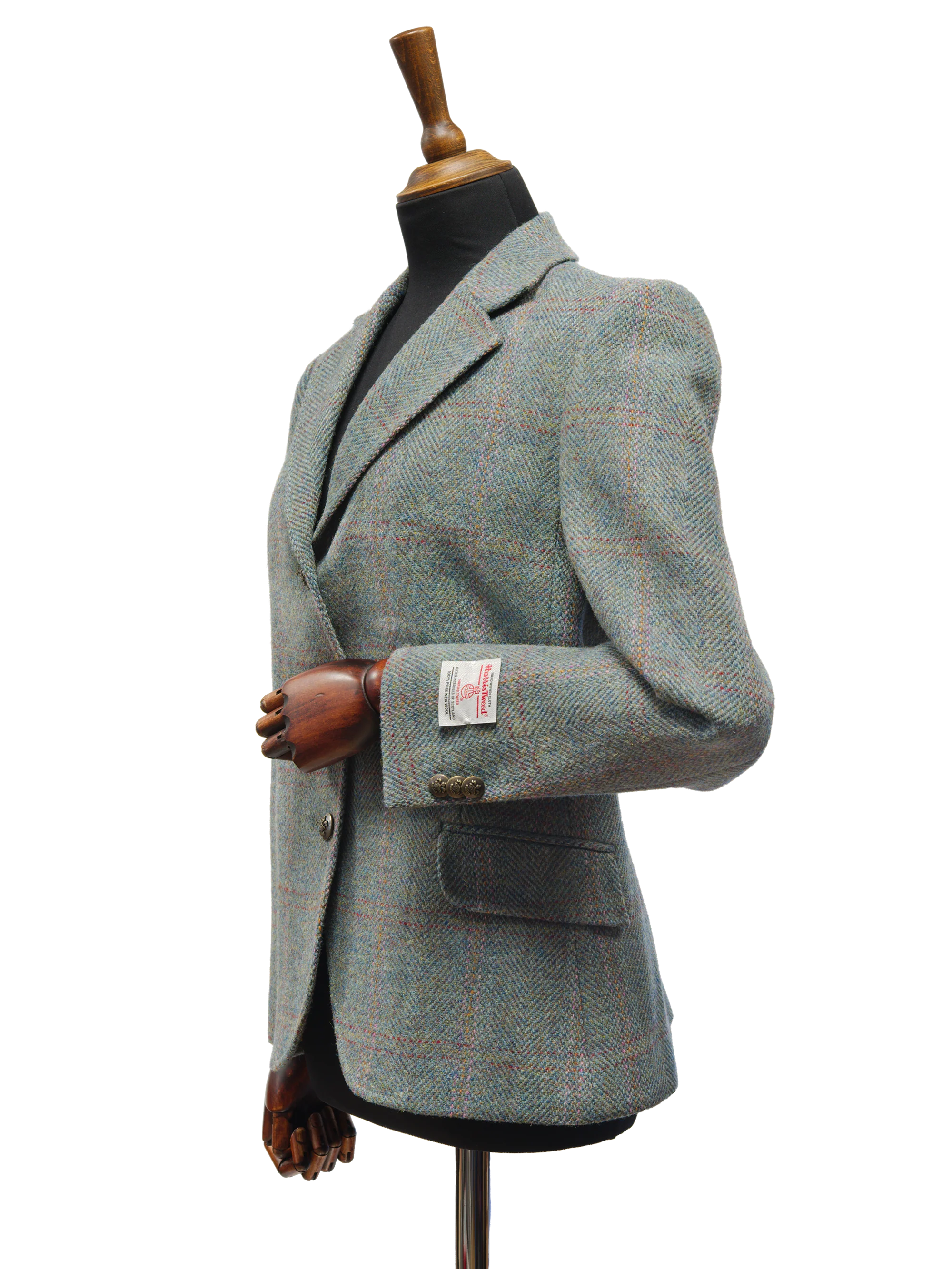 Harris Tweed Claire Jacket - Teal Check - Image 3