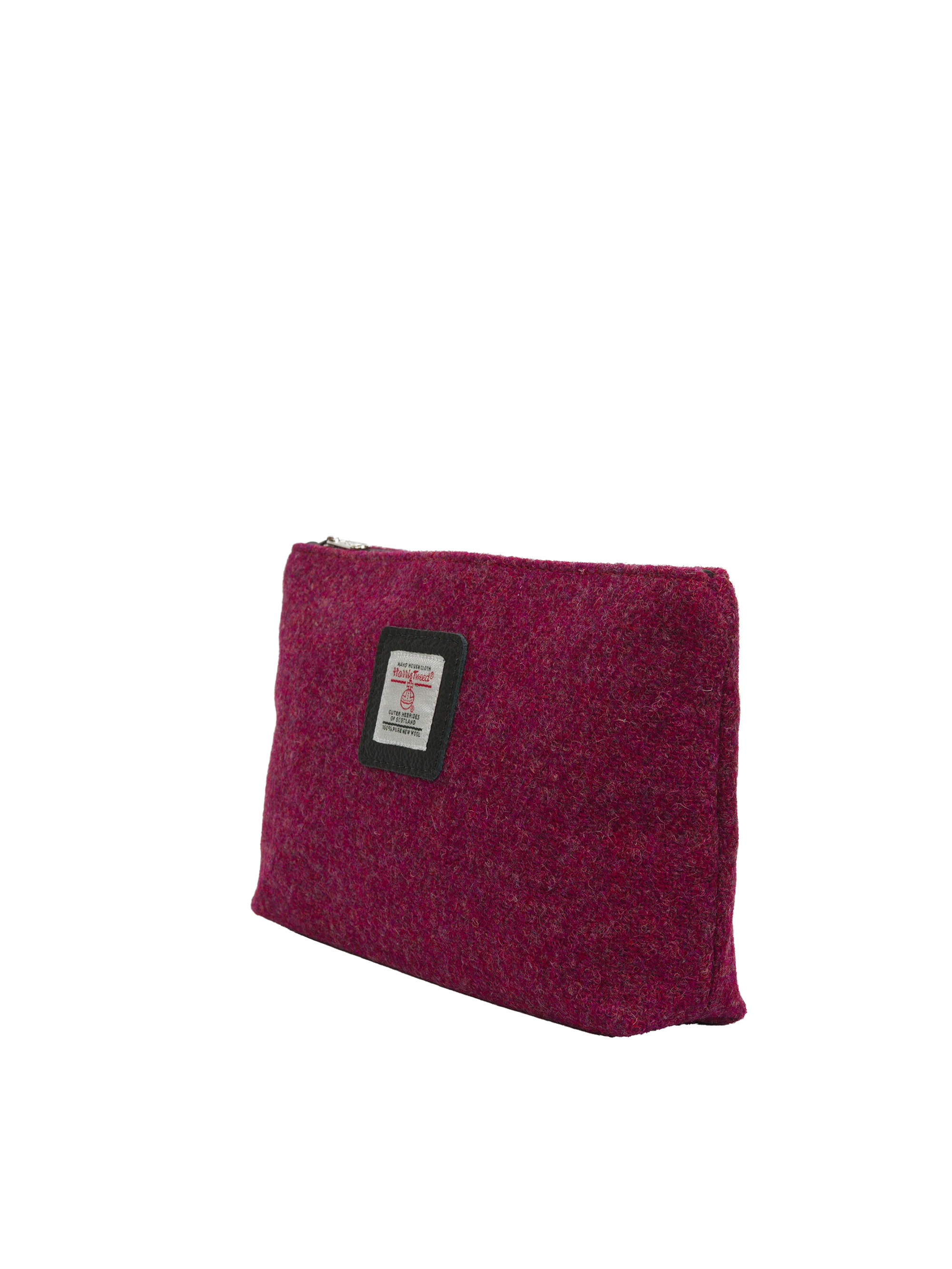 Harris Tweed Cosmetic Bag - 322 (Black Leather) - Image 2