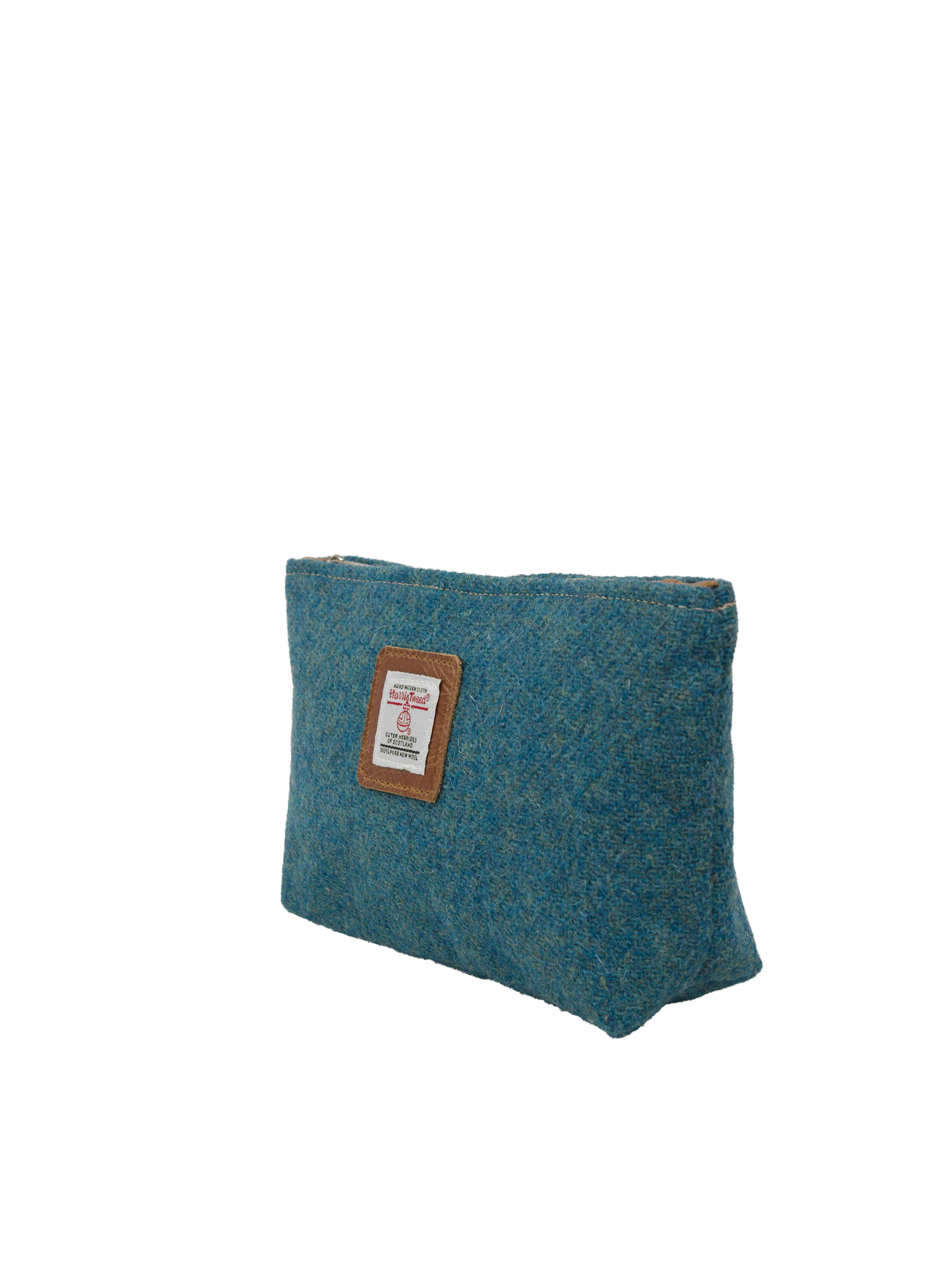 Harris Tweed Cosmetic Bag - 350 (Tan Leather) - Image 2