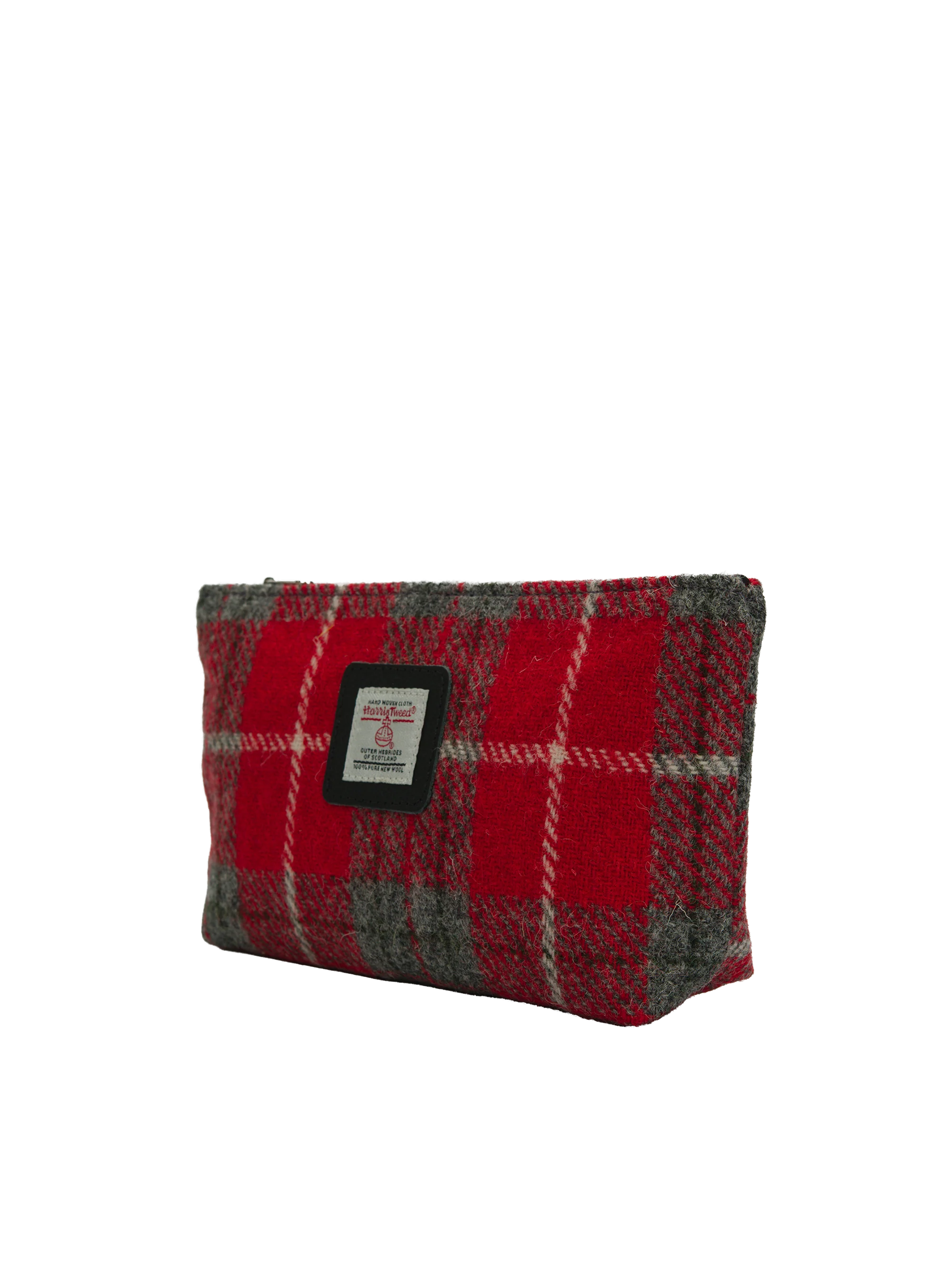 Harris Tweed Cosmetic Bag - A0101 (Black Leather) - Image 2