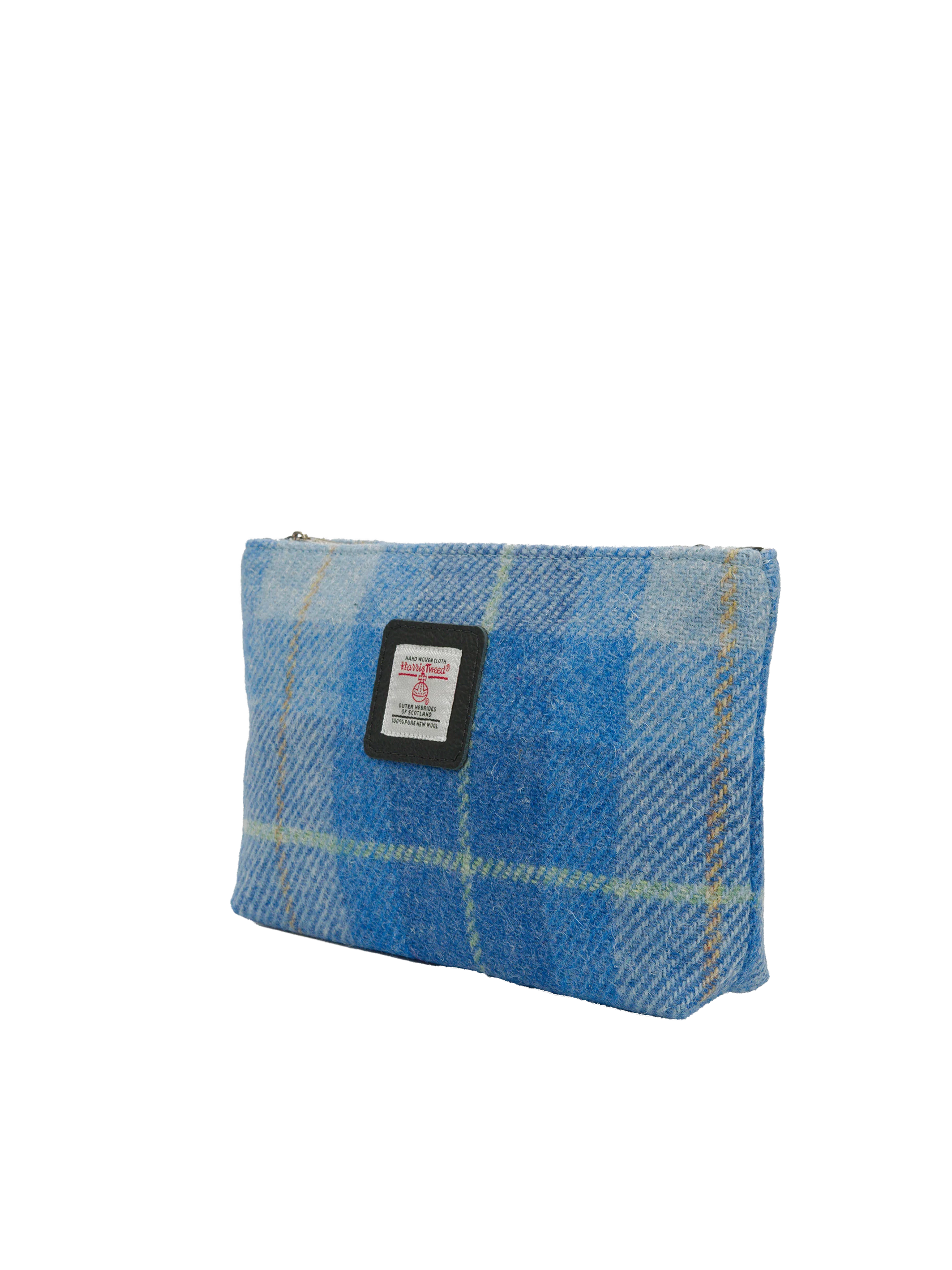 Harris Tweed Cosmetic Bag - A069 (Black Leather) - Image 2