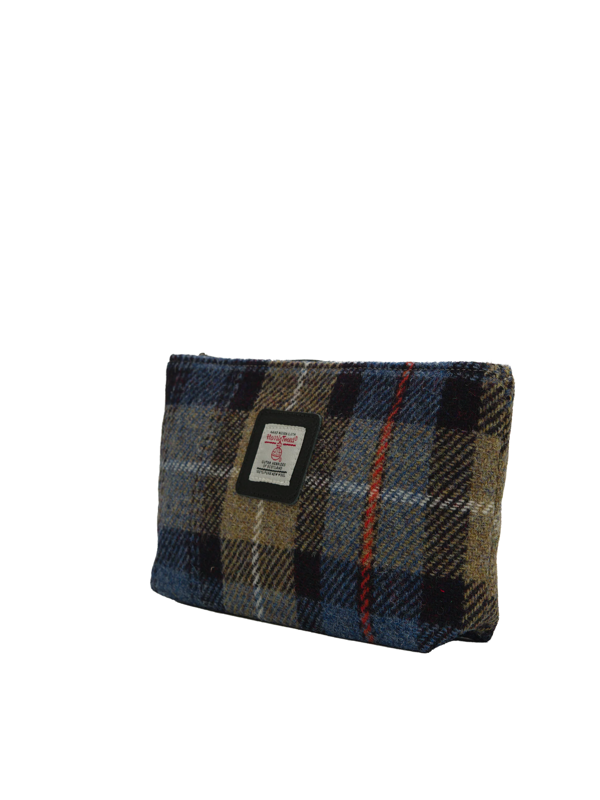 Harris Tweed Cosmetic Bag - A072 (Black Leather) - Image 2