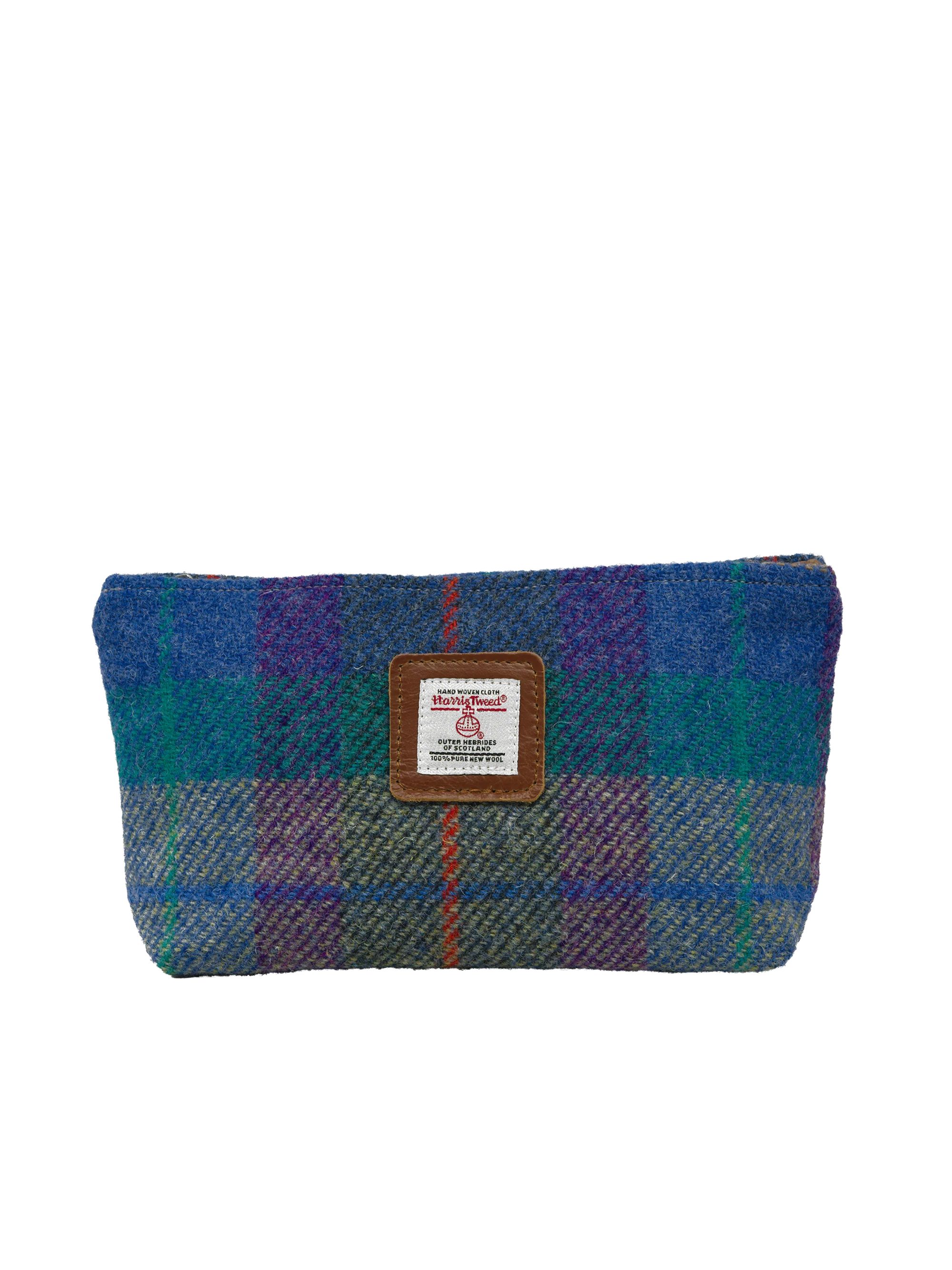 Harris Tweed Cosmetic Bag - A085 (Tan Leather)