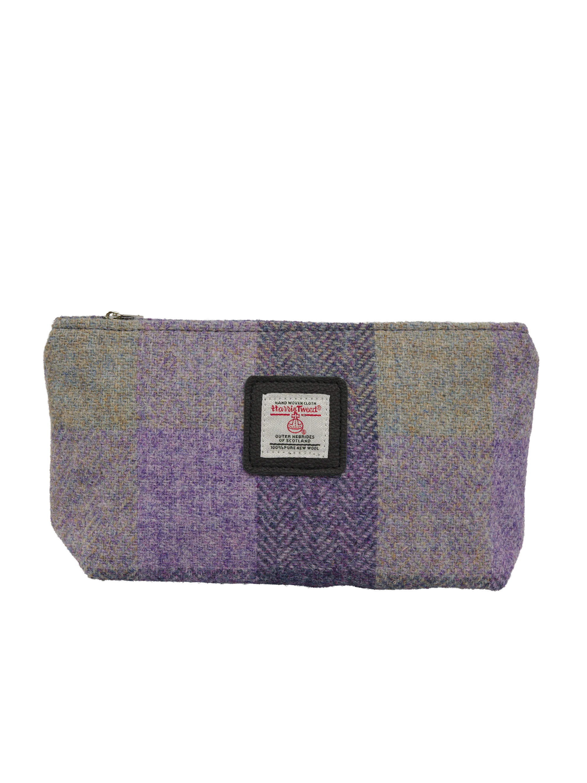 Harris Tweed Cosmetic Bag - HB156 (Black Leather)