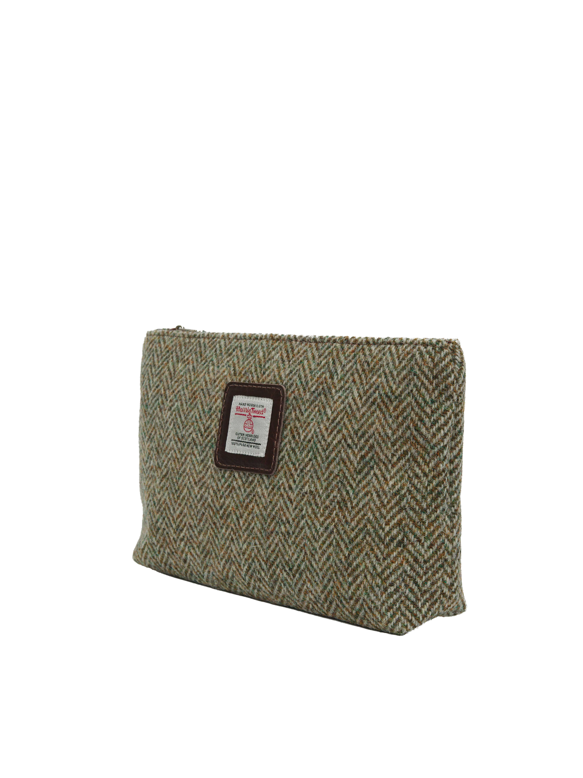 Harris Tweed Cosmetic Bag - HB52 (Brown Leather) - Image 2