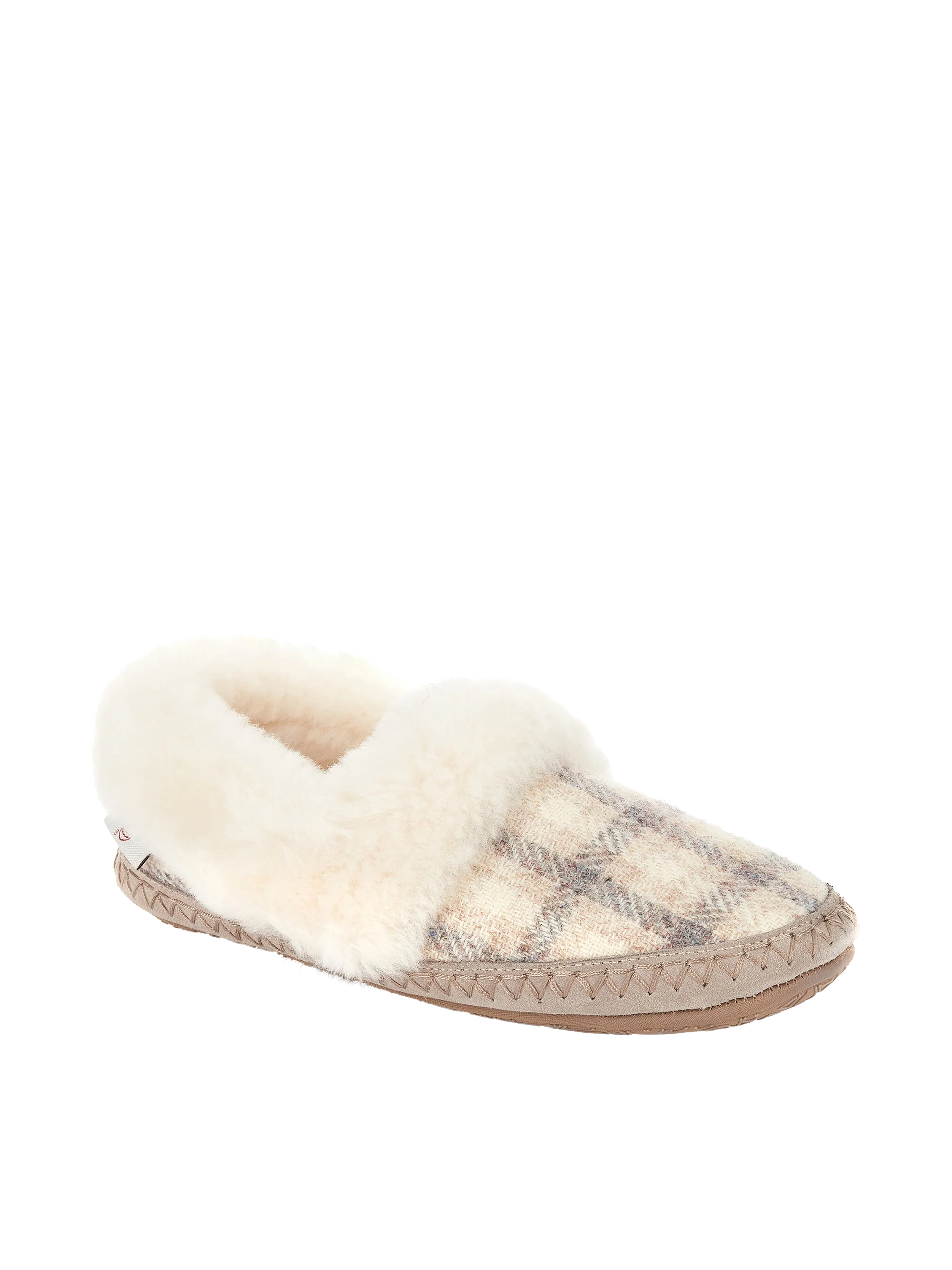 Harris Tweed Diana Slippers - Cream Check