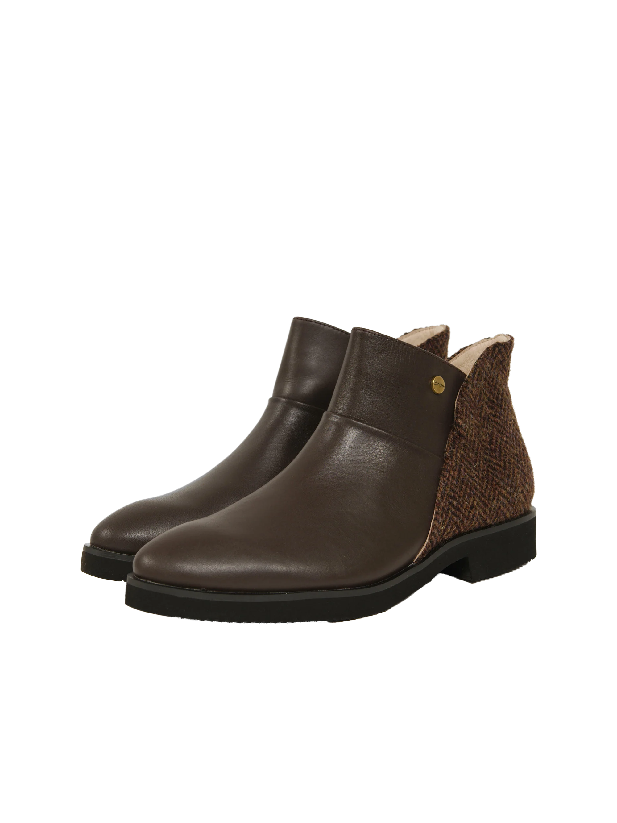 Harris Tweed Eilidh Boots - Coffee Herringbone