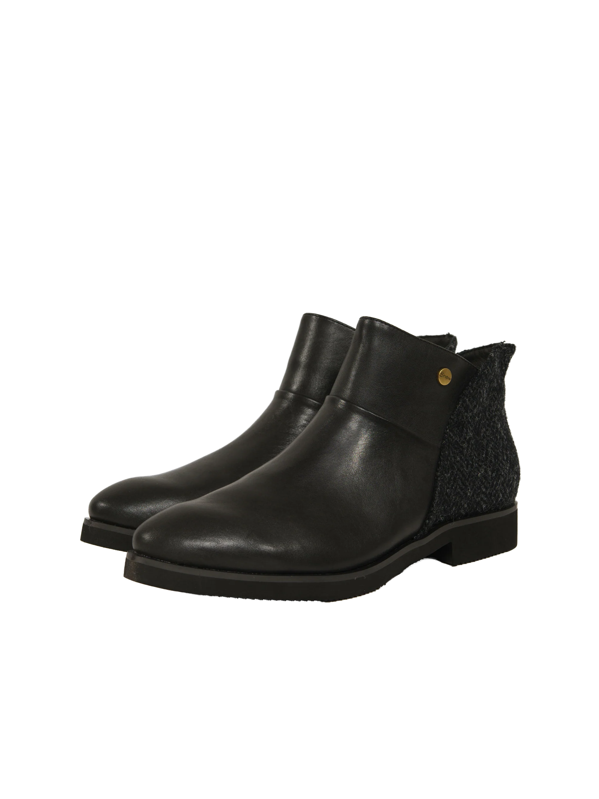 Harris Tweed Eilidh Boots - Dark Charcoal Herringbone