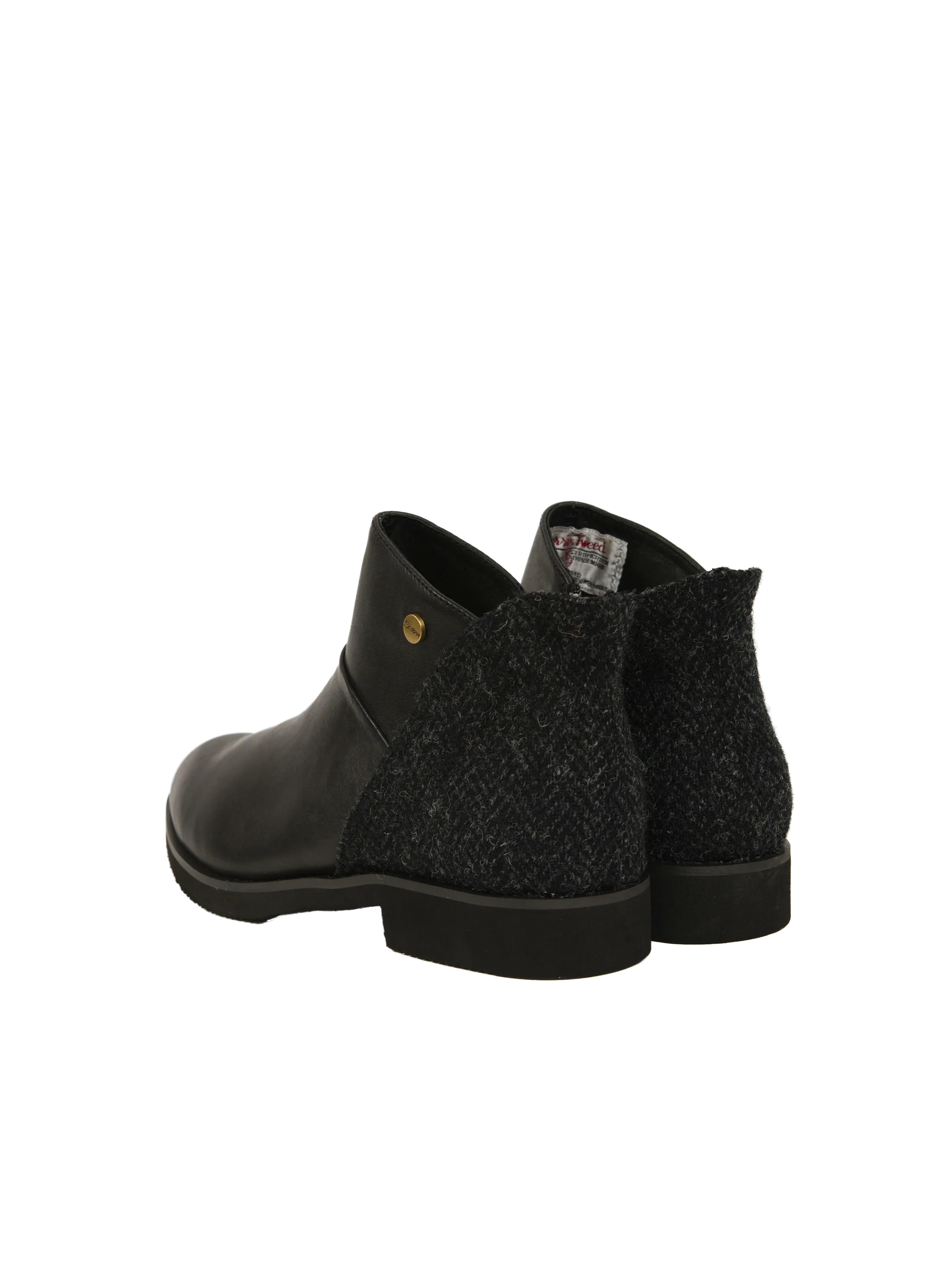 Harris Tweed Eilidh Boots - Dark Charcoal Herringbone - Image 3