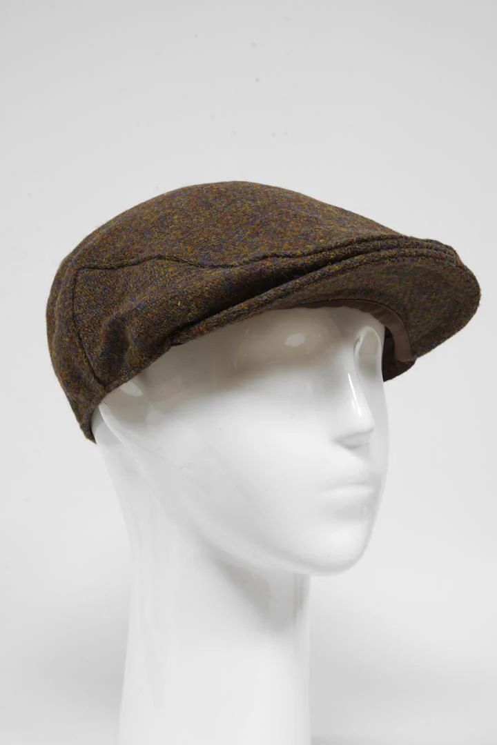 Harris Tweed Flat Cap - Brown Mix (HH) - Image 2