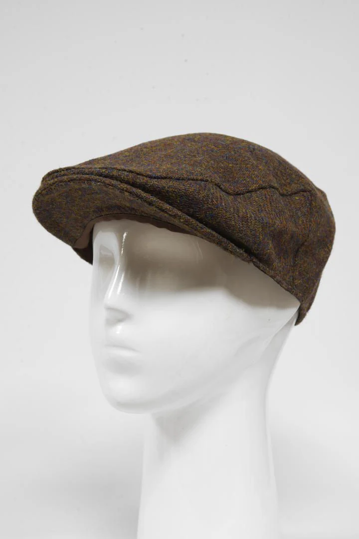 Harris Tweed Flat Cap - Brown Mix (HH) - Image 3