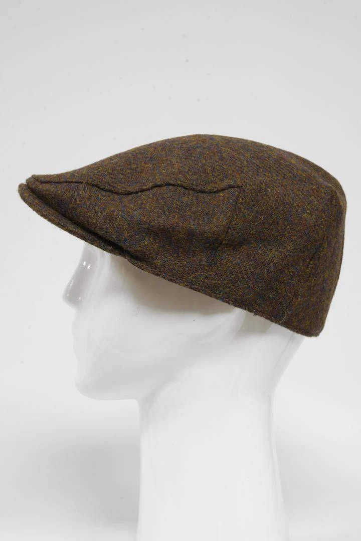 Harris Tweed Flat Cap - Brown Mix (HH) - Image 4