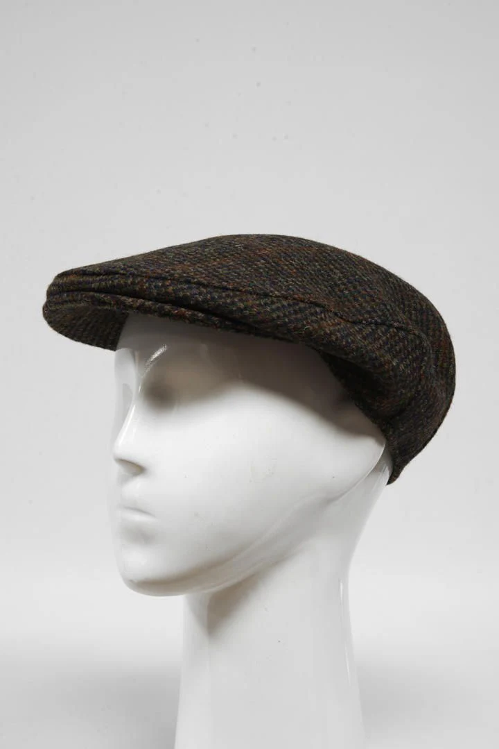 Harris Tweed Flat Cap - Brown W Rust OC (HW) - Image 3