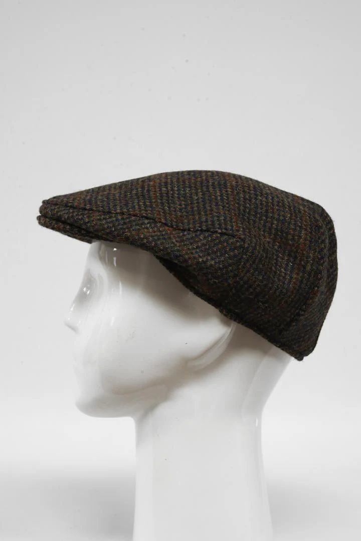 Harris Tweed Flat Cap - Brown W Rust OC (HW) - Image 4