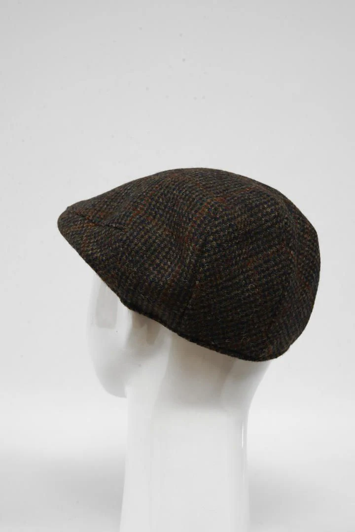 Harris Tweed Flat Cap - Brown W Rust OC (HW) - Image 5