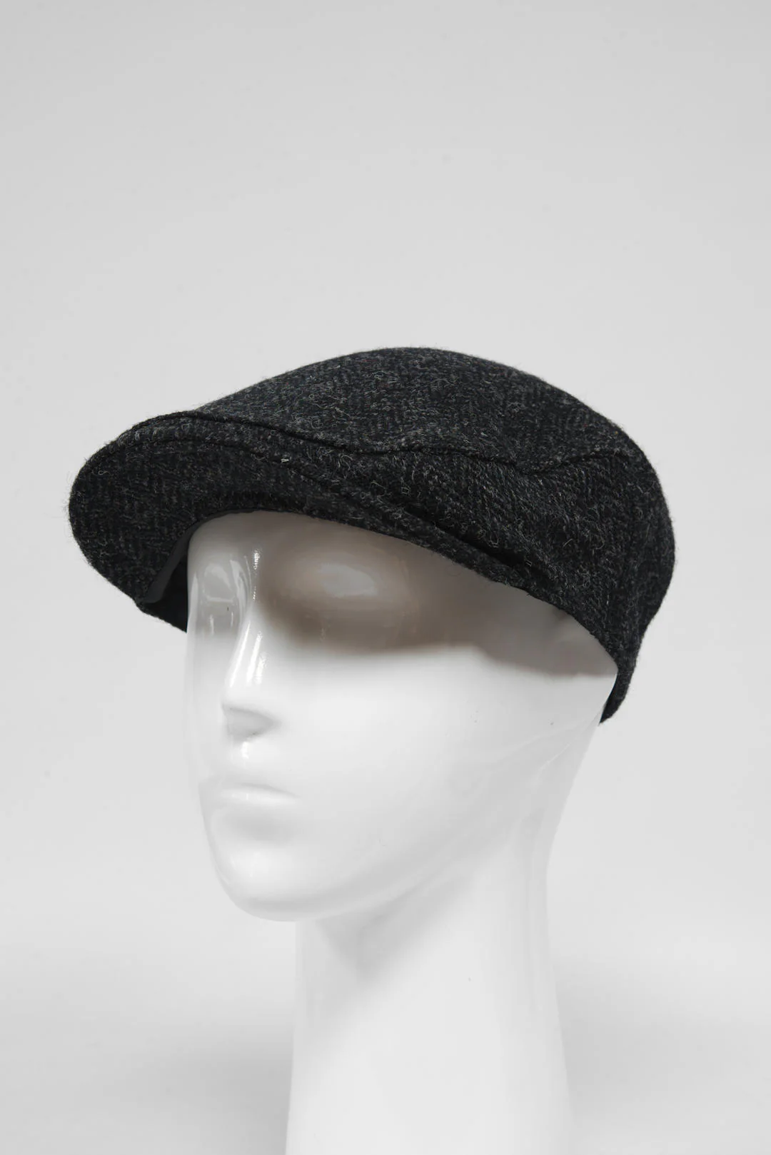 Harris Tweed Flat Cap - Dark Charcoal Herringbone (HH) - Image 3