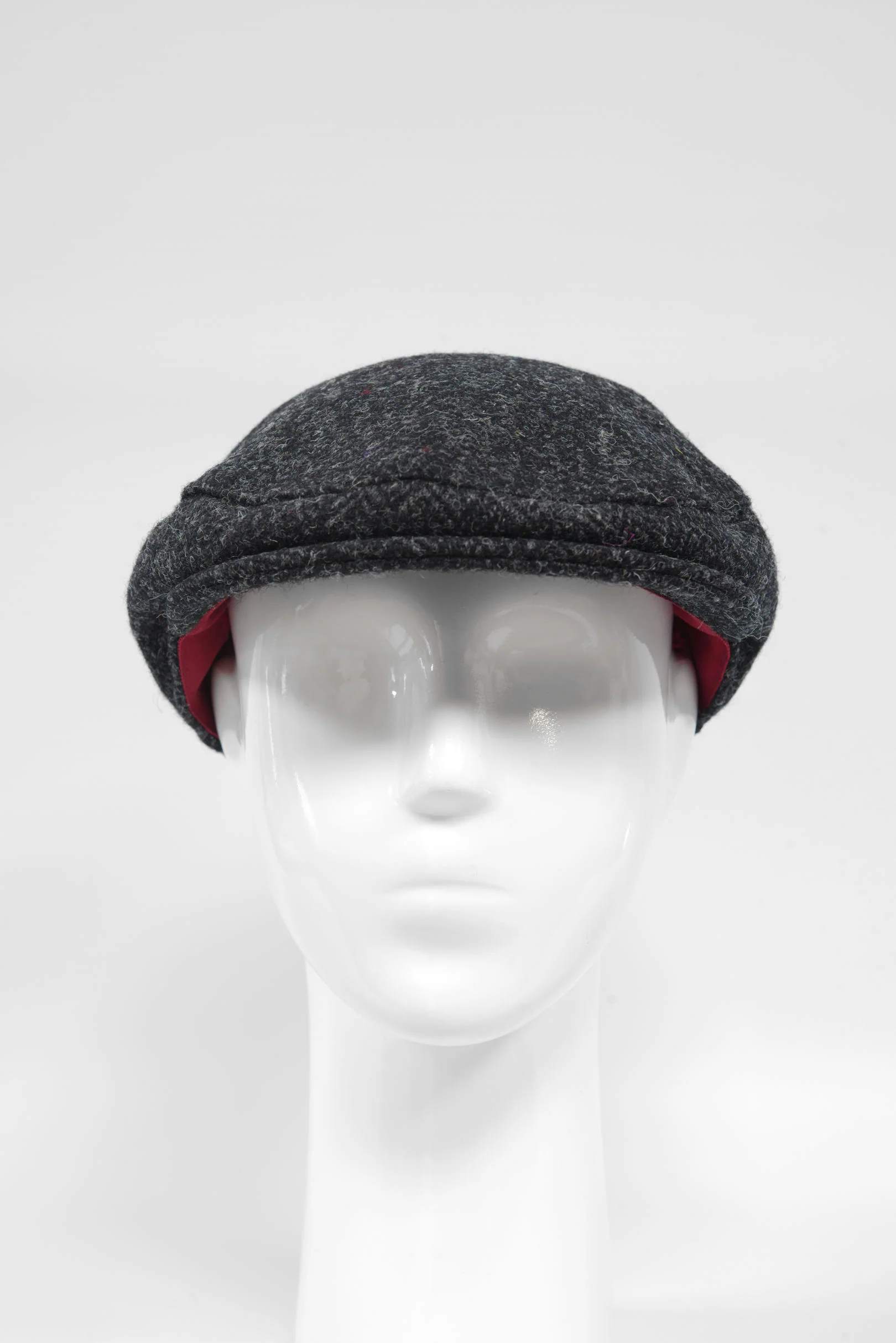 Harris Tweed Flat Cap - Dark Charcoal Herringbone (PJ) - Image 4