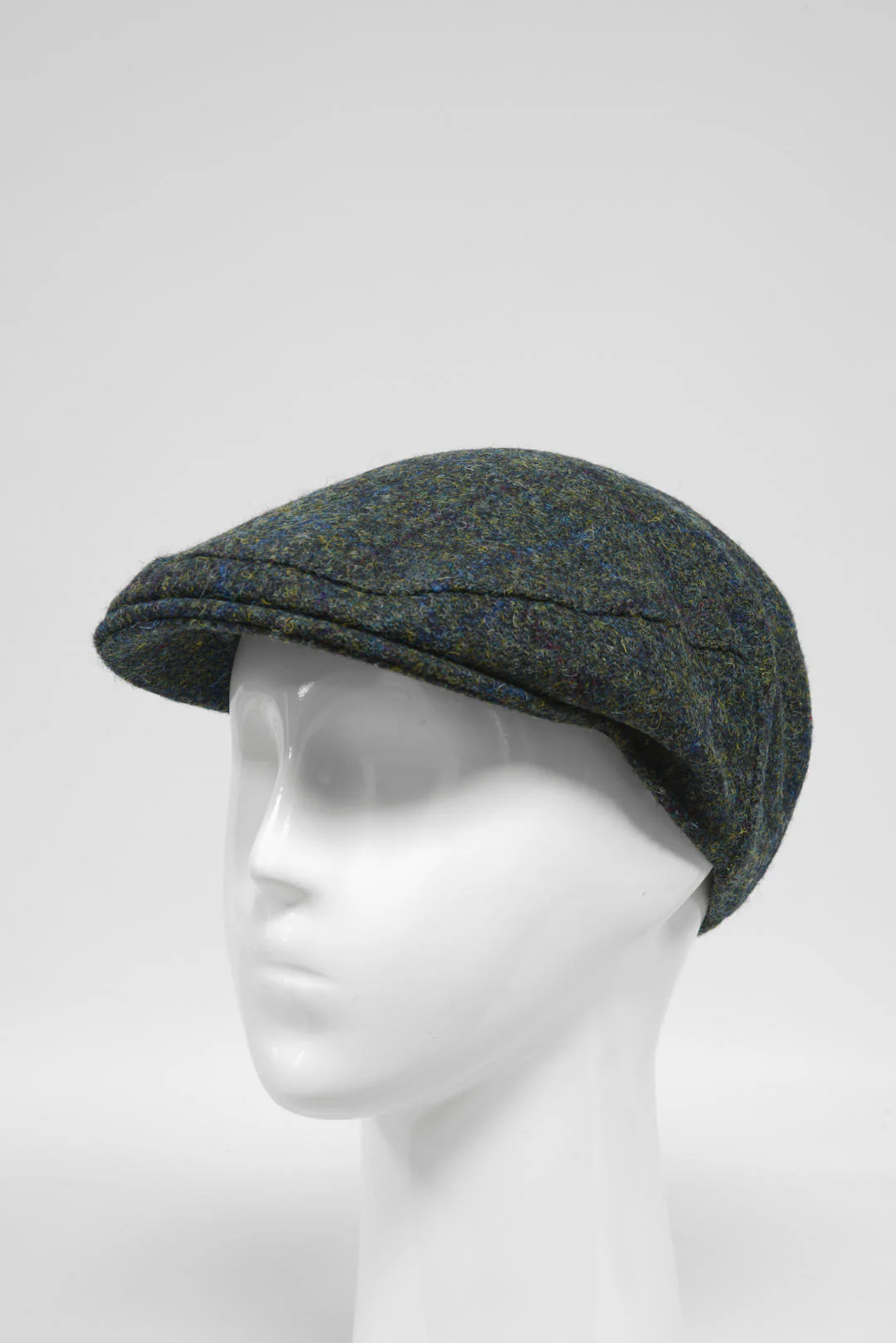 Harris Tweed Flat Cap - Green Mix Windowpane (HW)