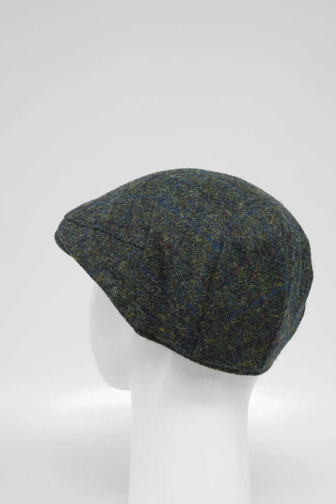 Harris Tweed Flat Cap - Green Mix Windowpane (HW) - Image 3
