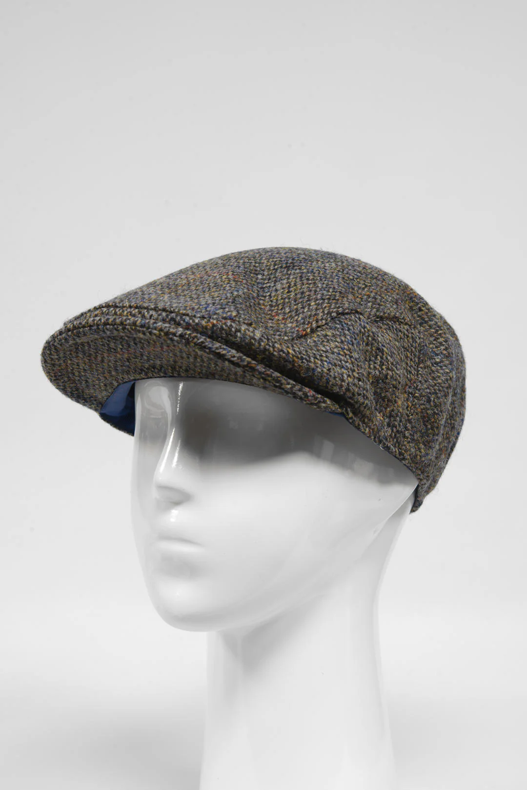 Harris Tweed Flat Cap - Grey BC w/Overcheck (HH) - Image 3