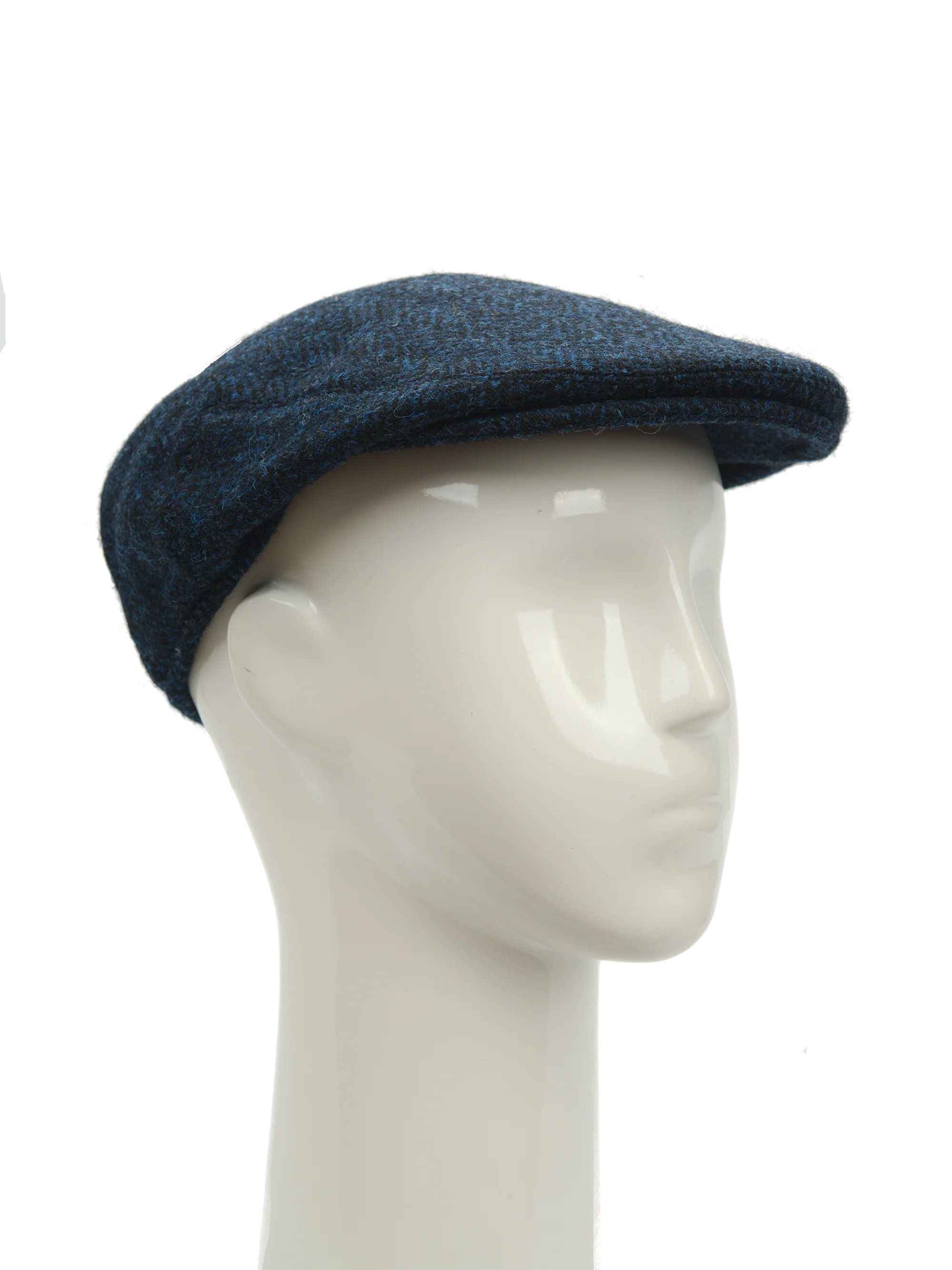 Harris Tweed Flat Cap - Navy Herringbone (FW3302) - Image 2
