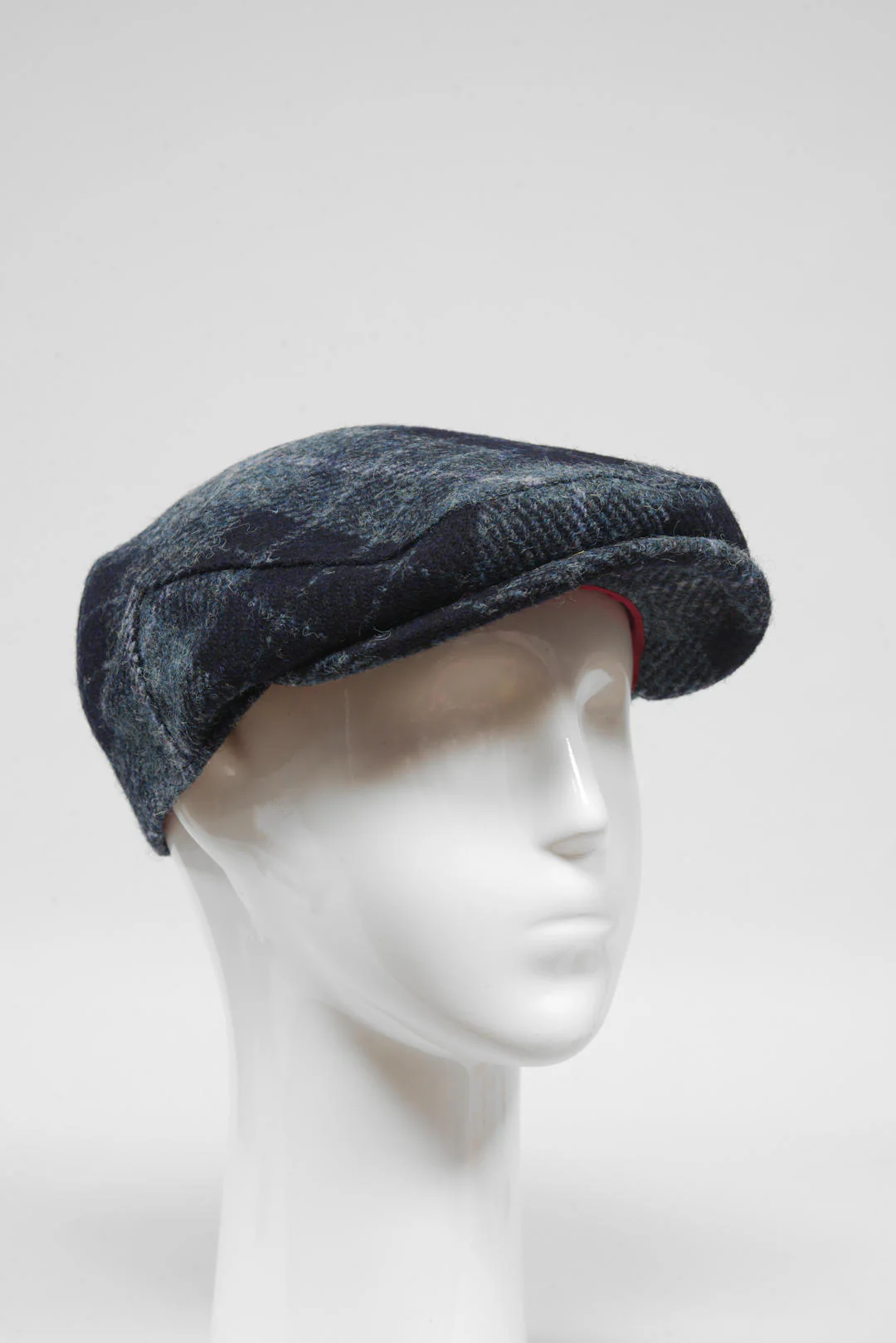 Harris Tweed Flat Cap - Navy/Blue Check (GA) - Image 2