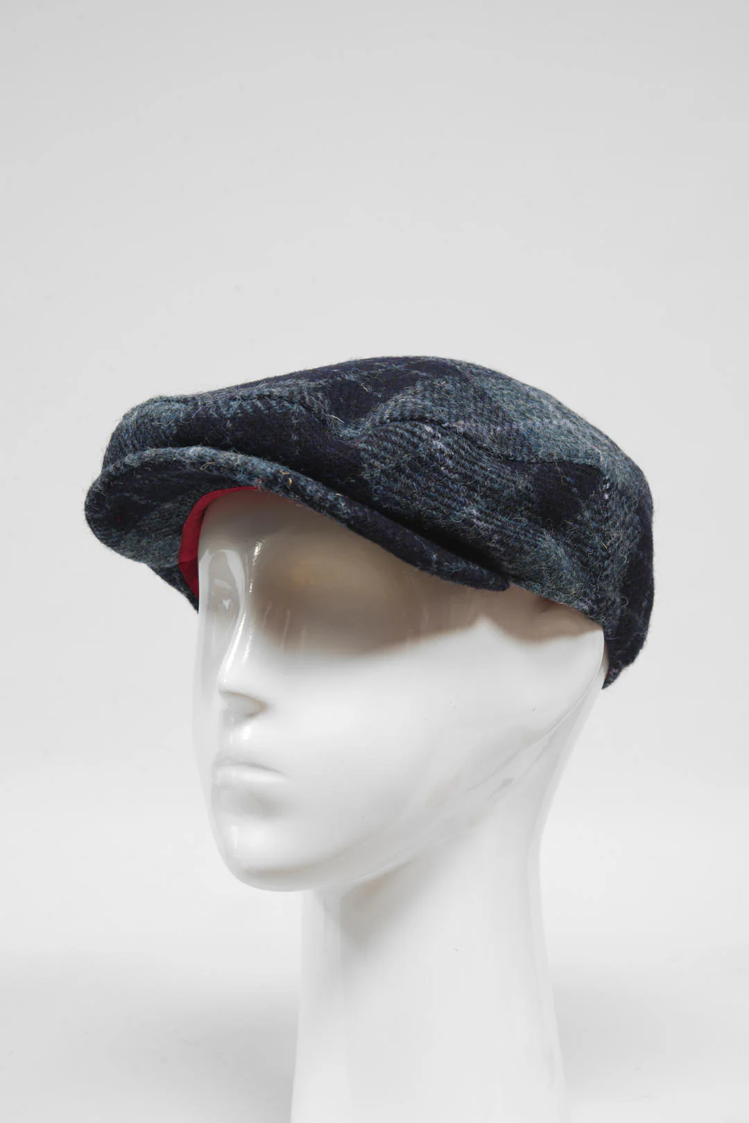 Harris Tweed Flat Cap - Navy/Blue Check (GA) - Image 3
