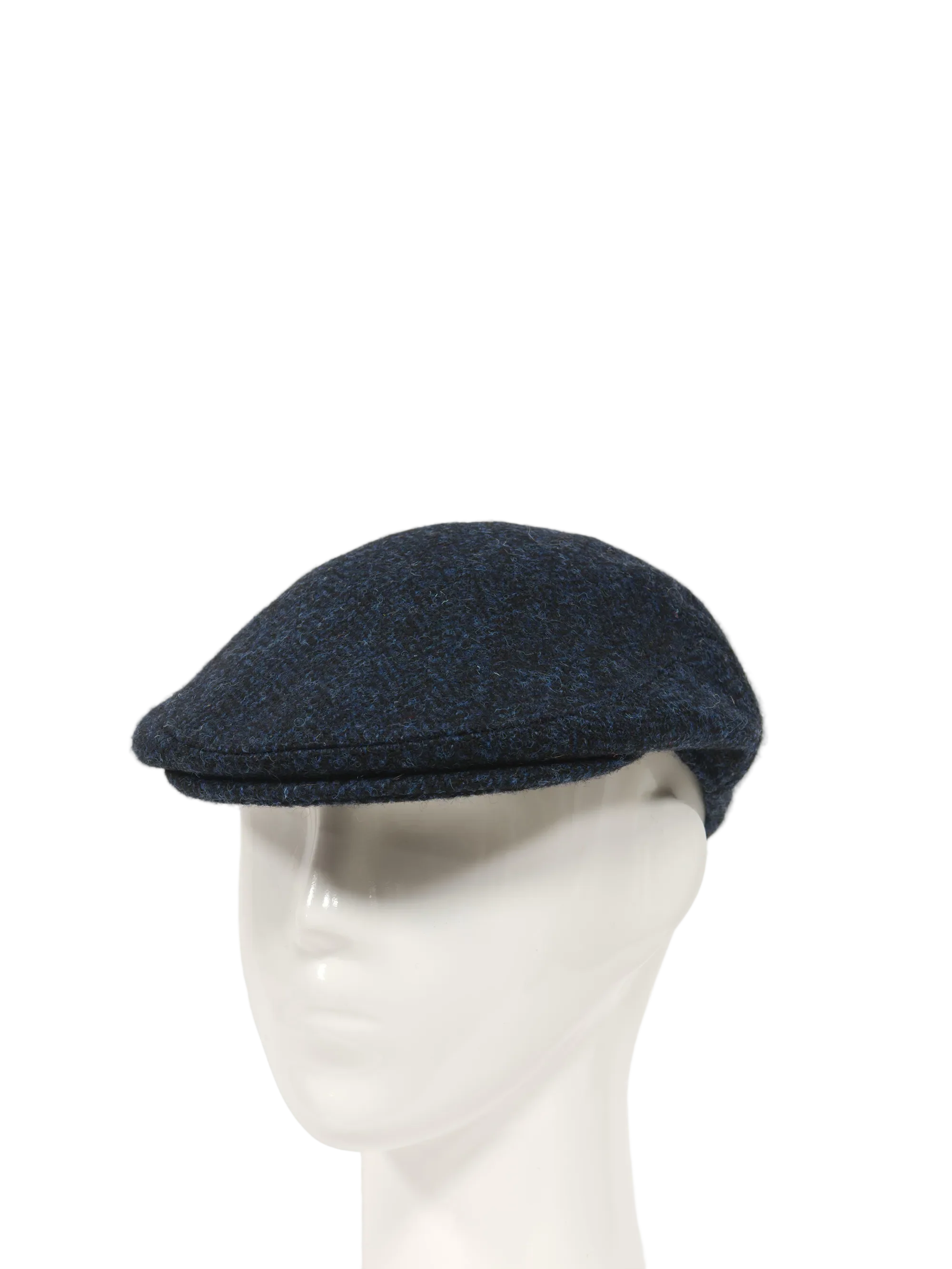 Harris Tweed Flat Cap - Navy Herringbone (HH) - Image 3