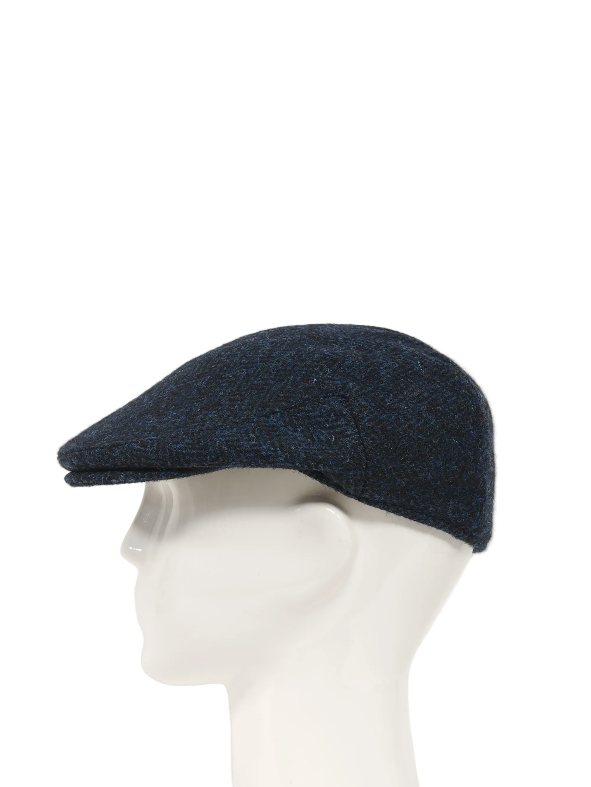 Harris Tweed Flat Cap - Navy Herringbone (HH) - Image 4