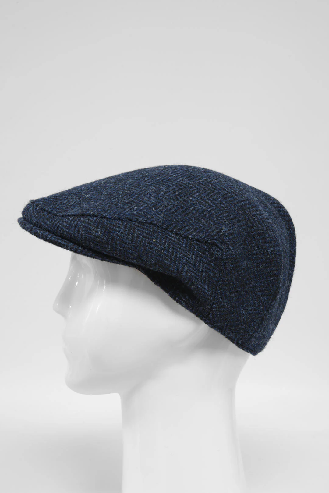 Harris Tweed Flat Cap - Navy Herringbone (HW) - Image 2