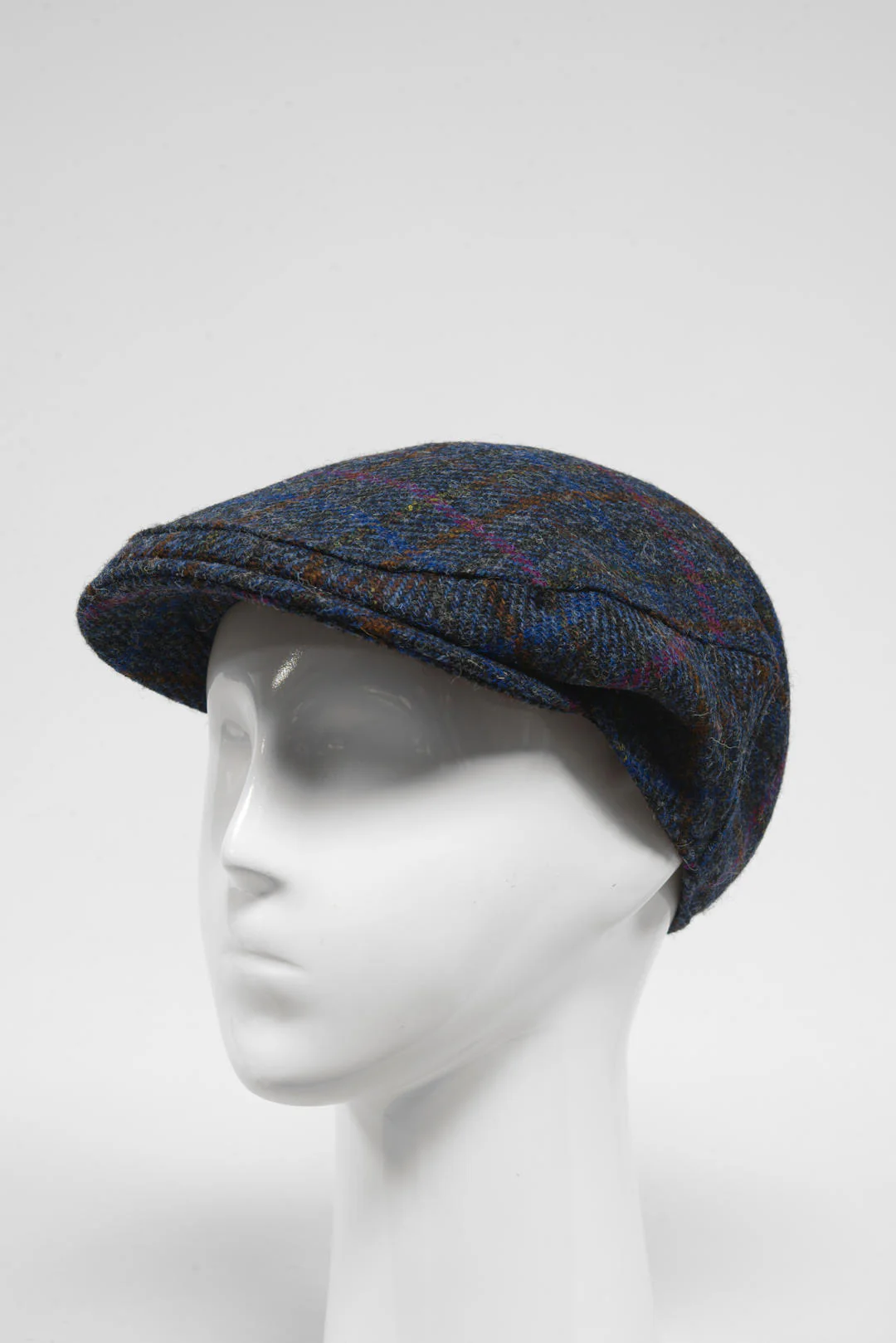 Harris Tweed Flat Cap - Navy/Pink Multi (HW)