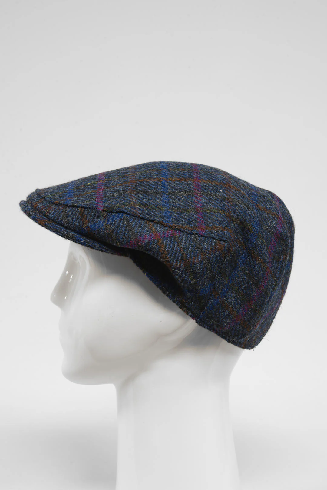 Harris Tweed Flat Cap - Navy/Pink Multi (HW) - Image 2