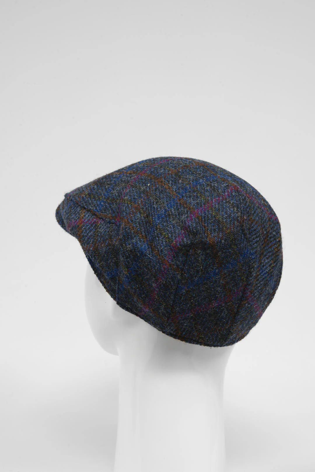 Harris Tweed Flat Cap - Navy/Pink Multi (HW) - Image 3