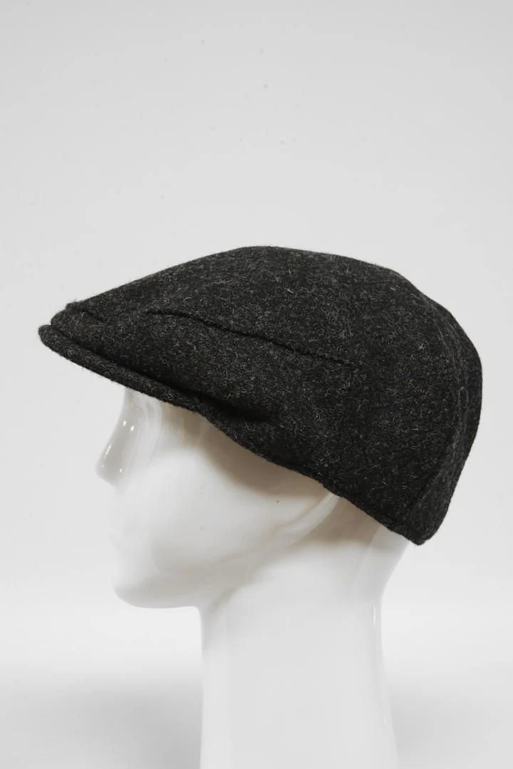Harris Tweed Flat Cap - Plain Charcoal (HW) - Image 4