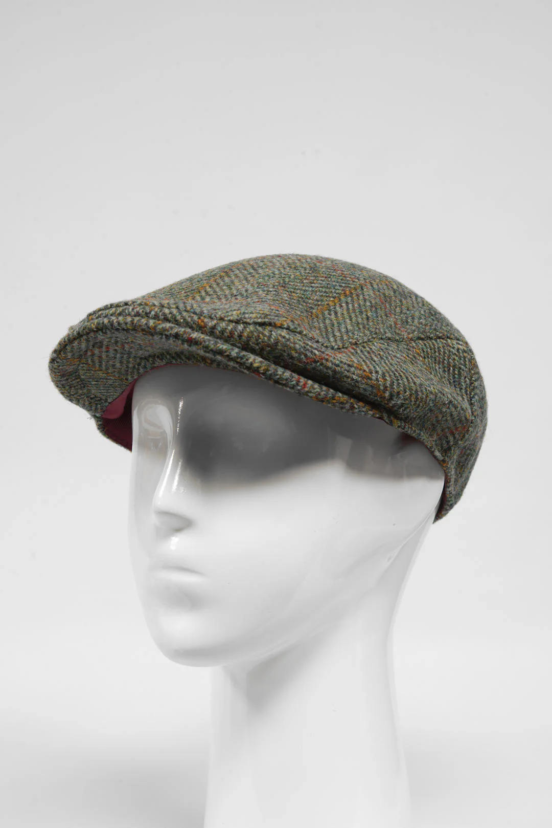 Harris Tweed Flat Cap - Sage/Wine/Gold HB (HH) - Image 3