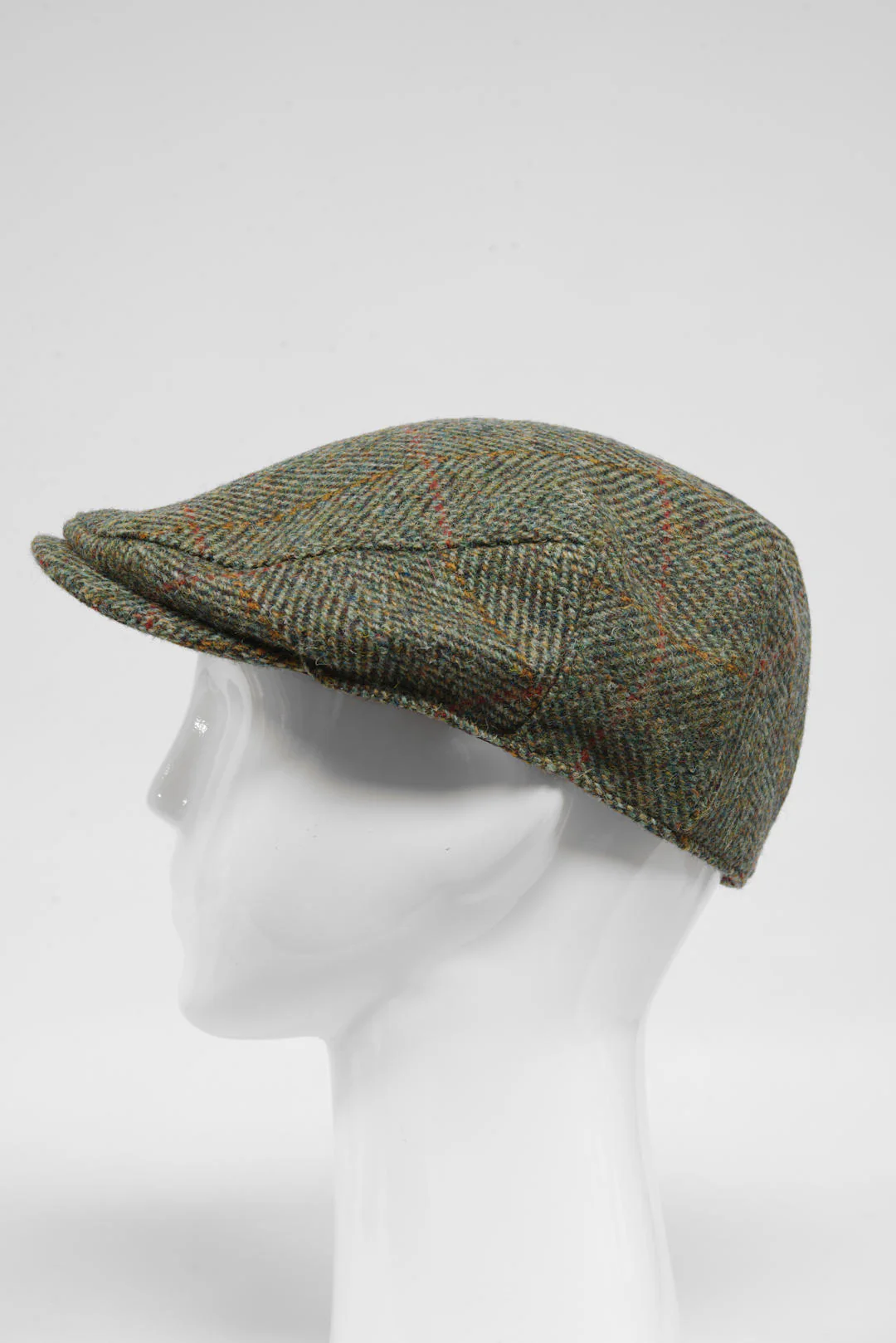 Harris Tweed Flat Cap - Sage/Wine/Gold HB (HH) - Image 4