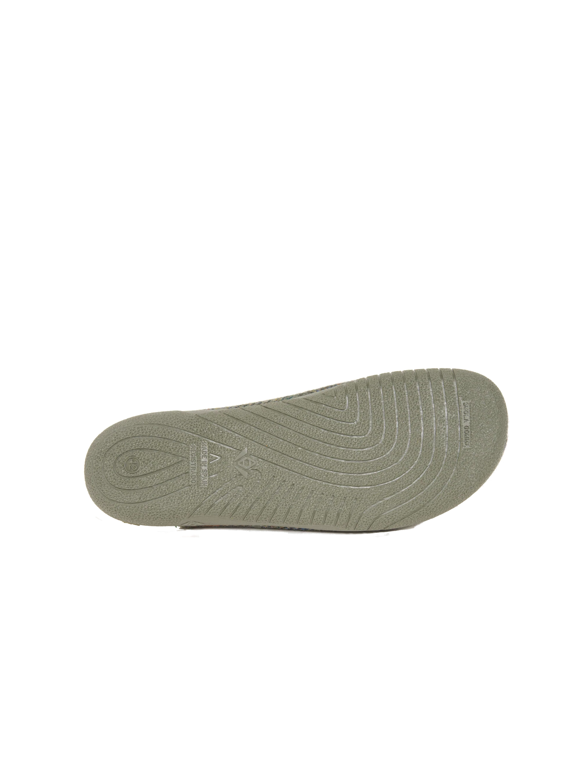 Harris Tweed Gents Slippers - Green Herringbone With Overcheck - Image 3