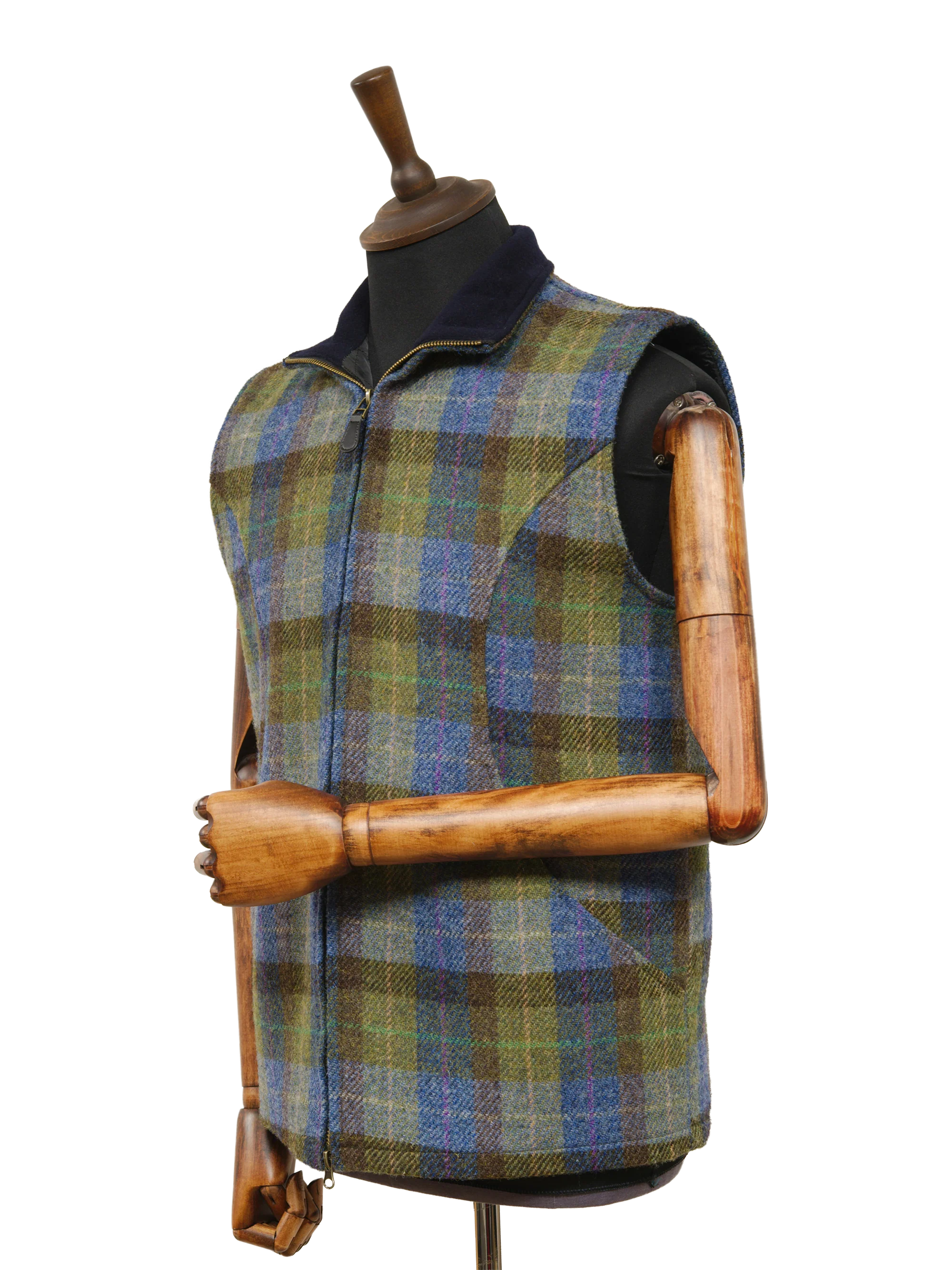 Harris Tweed Gilet - Denim Sage - Image 2