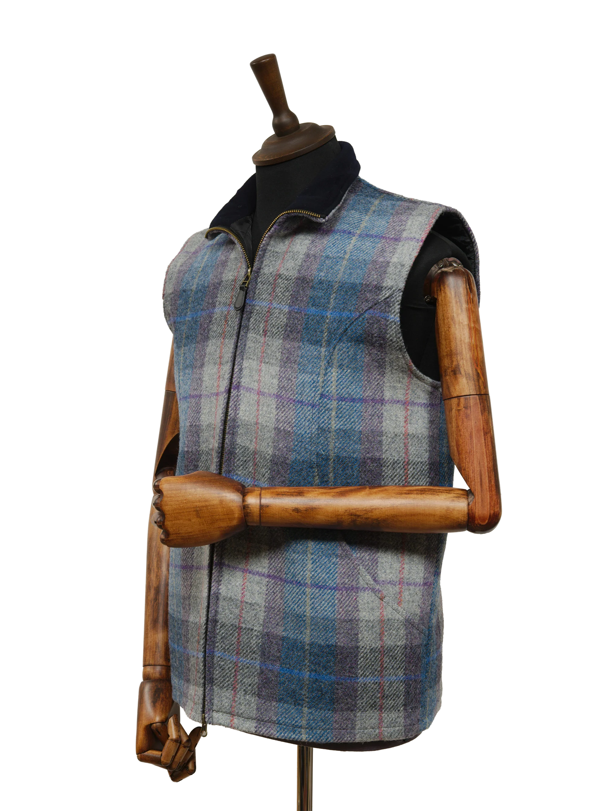 Harris Tweed Gilet - Lavender Check - Image 2