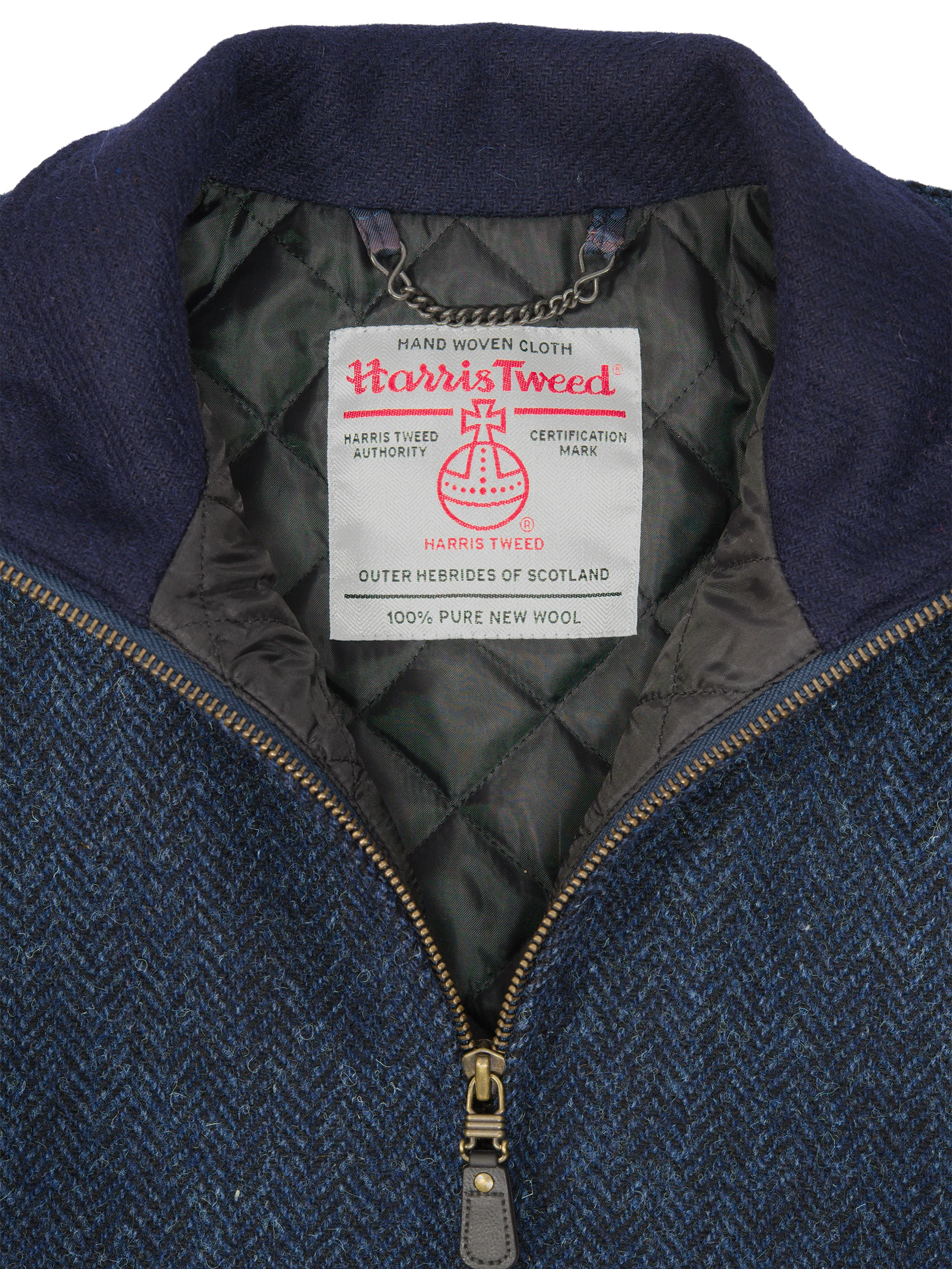 Harris Tweed Gilet - Navy Herringbone - Image 2