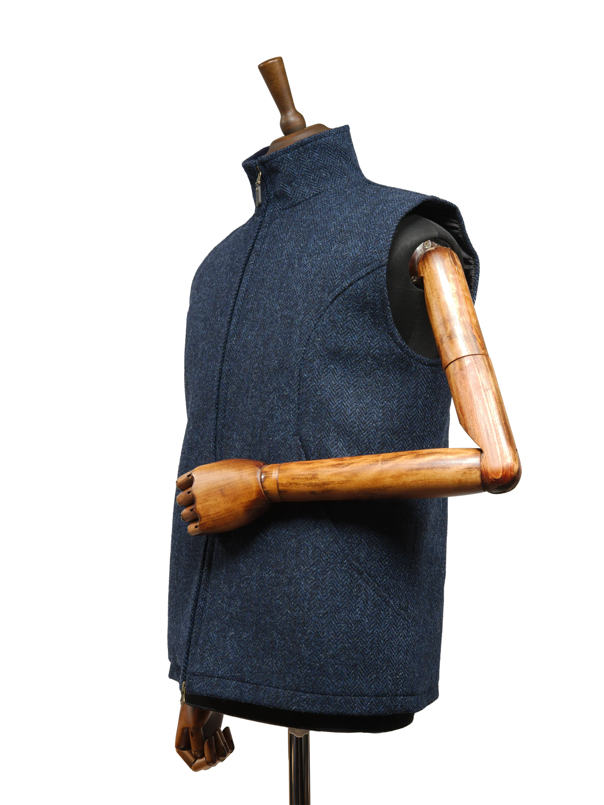 Harris Tweed Gilet - Navy Herringbone - Image 4