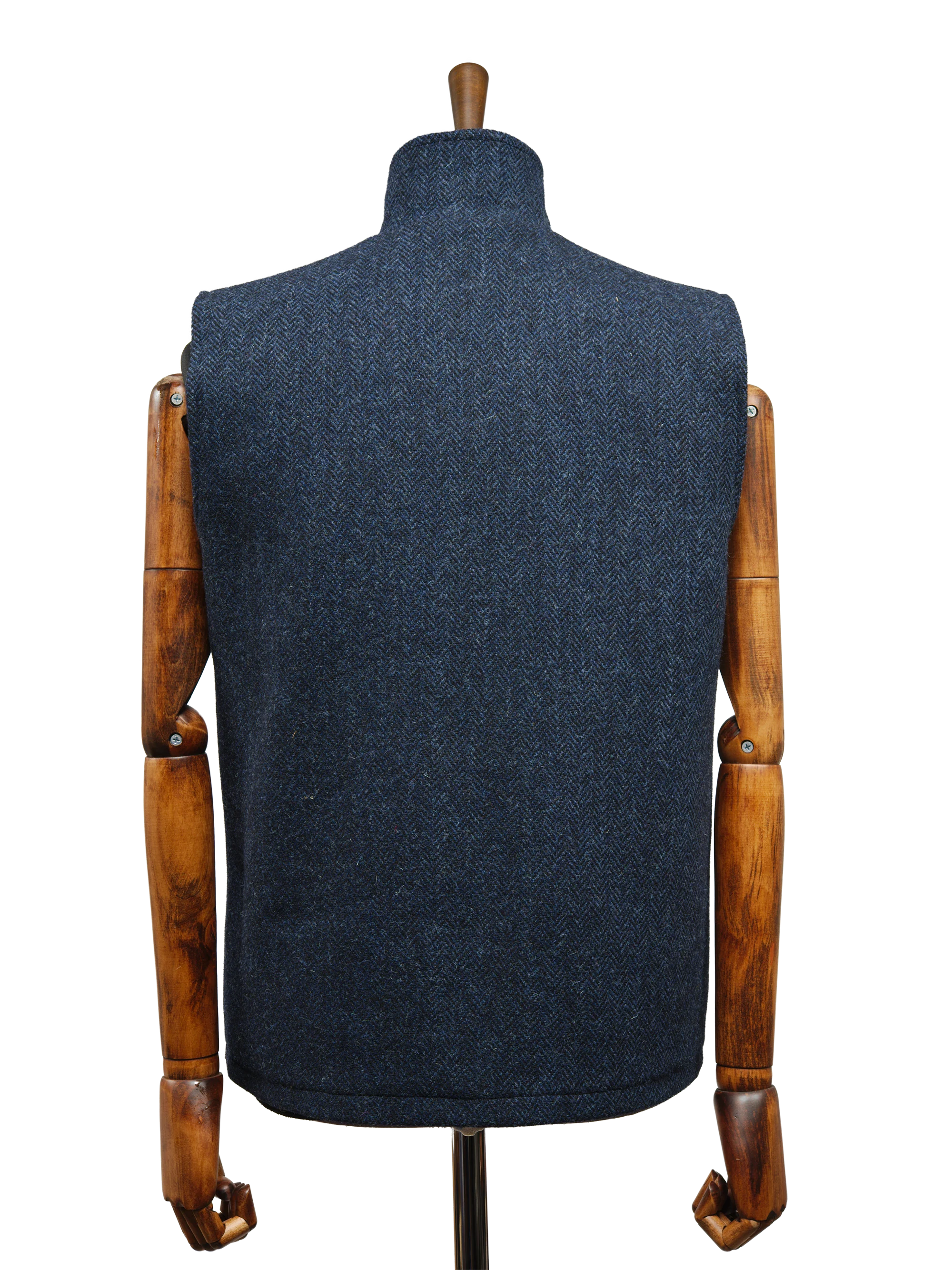 Harris Tweed Gilet - Navy Herringbone - Image 5