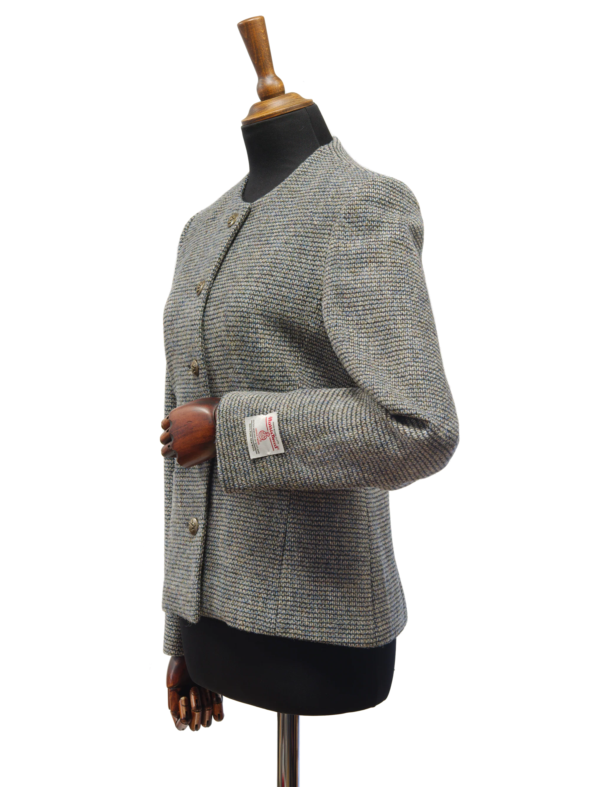 Harris Tweed Grace Jacket - Duck Egg Blue Weave - Image 3