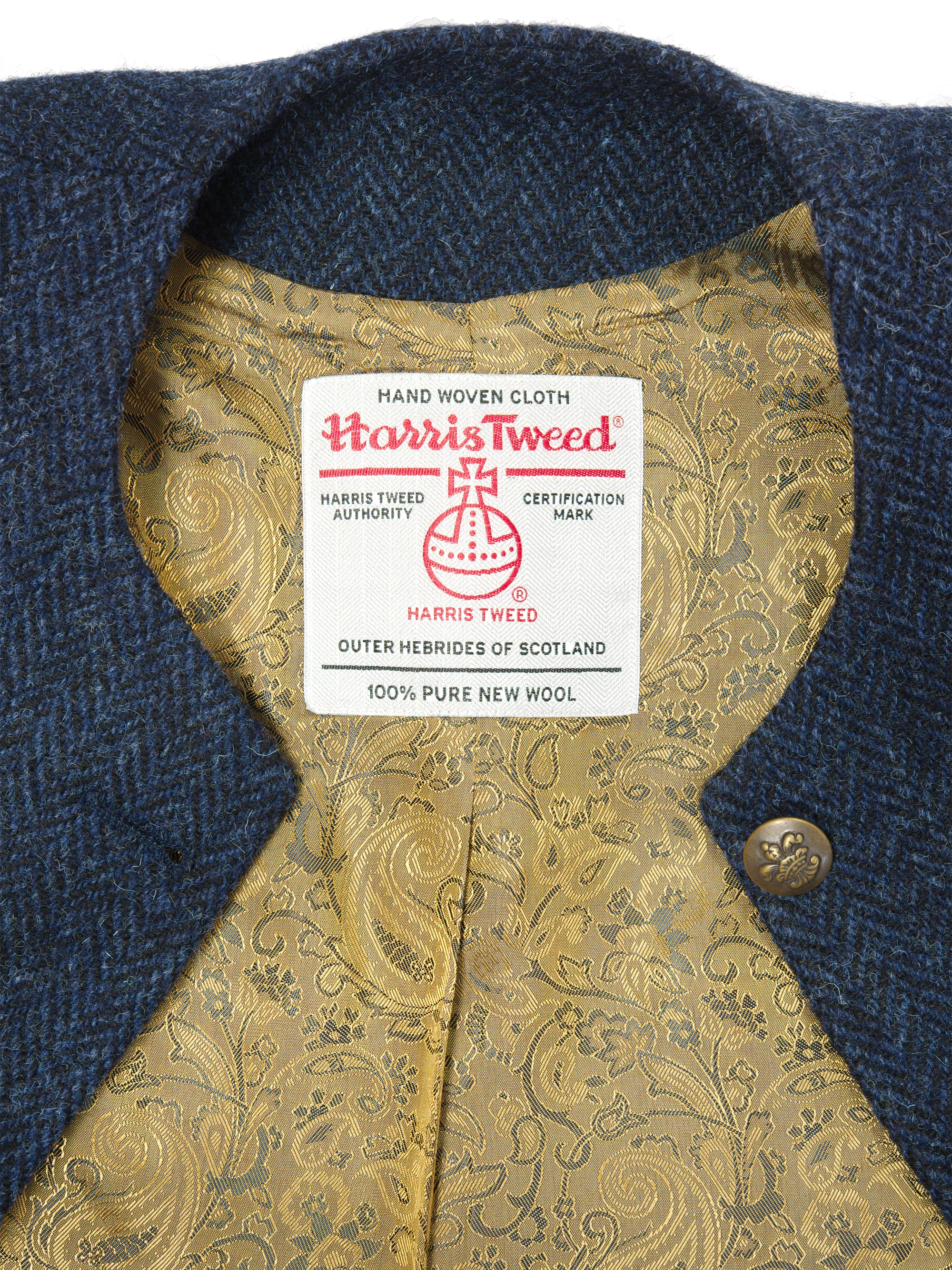Harris Tweed Grace Jacket - Navy Herringbone - Image 2