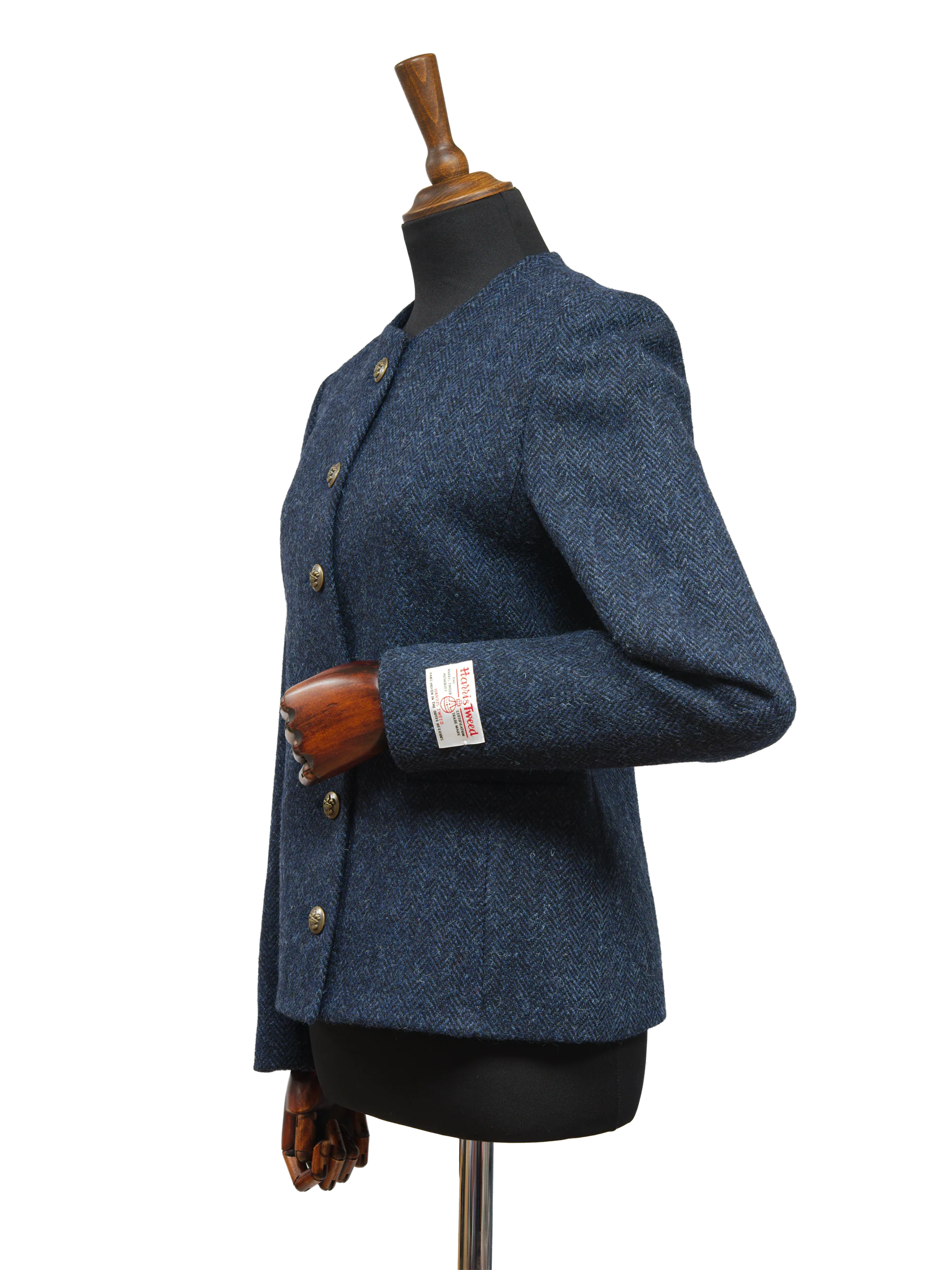 Harris Tweed Grace Jacket - Navy Herringbone - Image 3